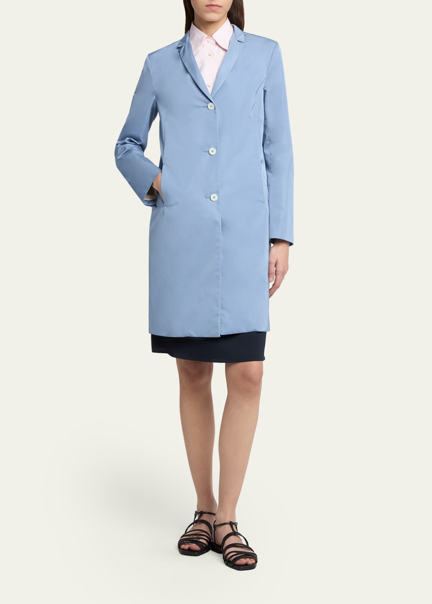 Jil Sander Silk-Blend Single-Breasted Long Coat - Bergdorf Goodman