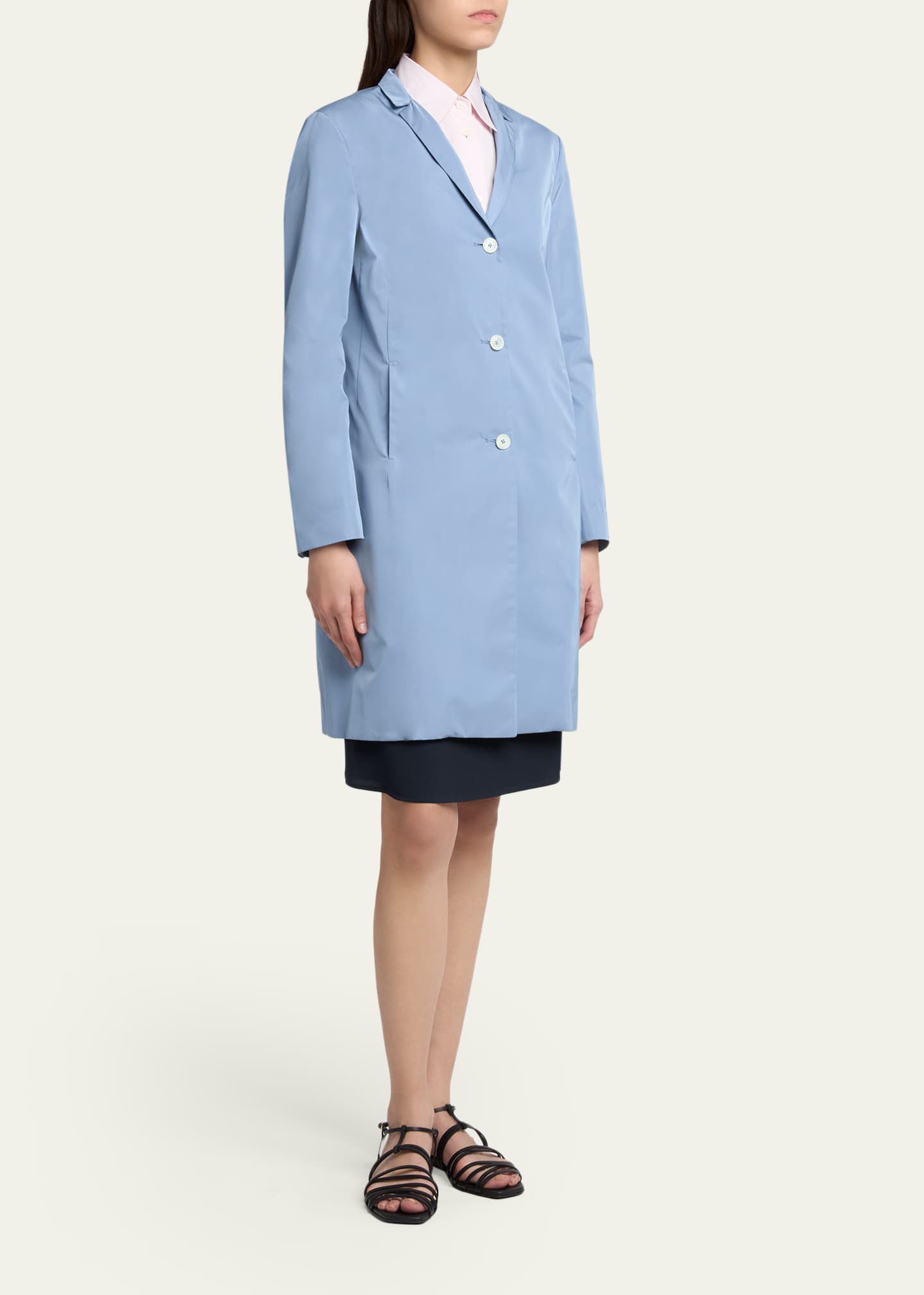 Jil Sander Silk-Blend Single-Breasted Long Coat - Bergdorf Goodman