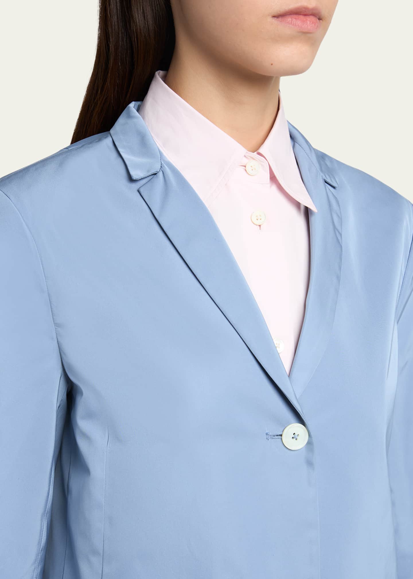 Jil Sander Silk-Blend Single-Breasted Long Coat - Bergdorf Goodman