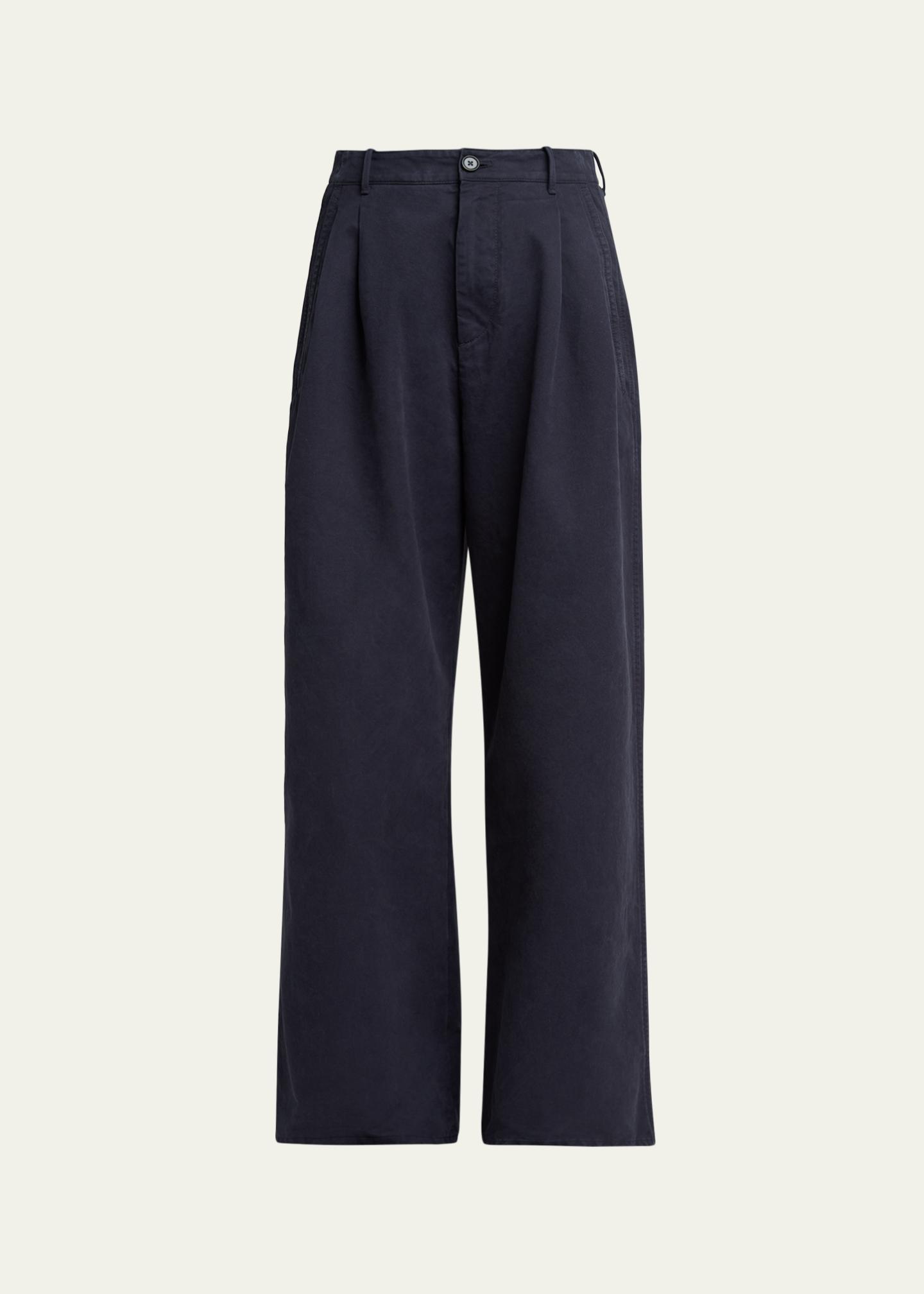 【本人期Archive】Jil Sander 1998SS slacks Jil Sander Pleated Cotton Wide-Leg Trousers - Bergdorf Goodman
