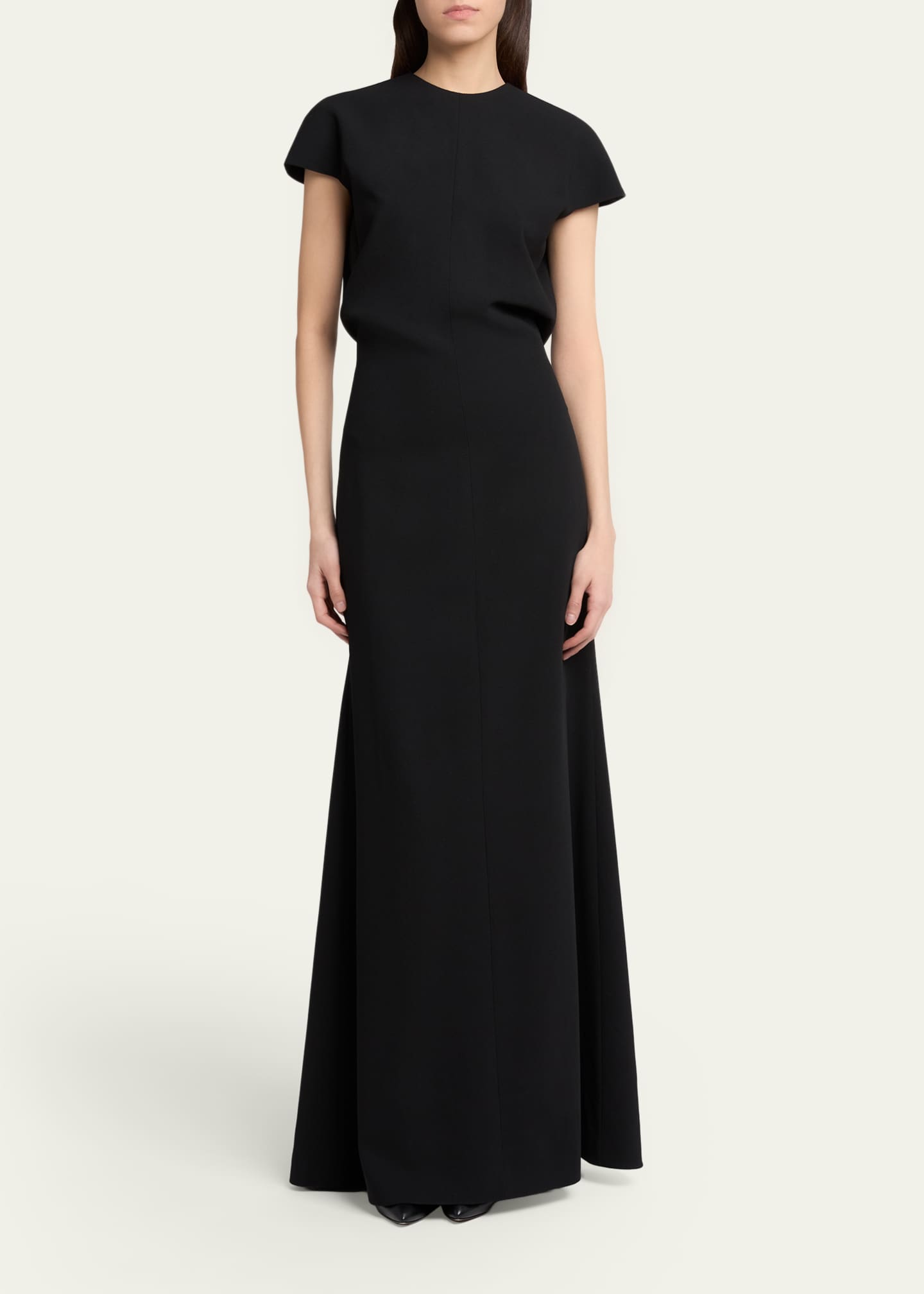 jil sander evening dresses JIL SANDER-Evening dress in satin back-J02CT0667J55107 453  Dope