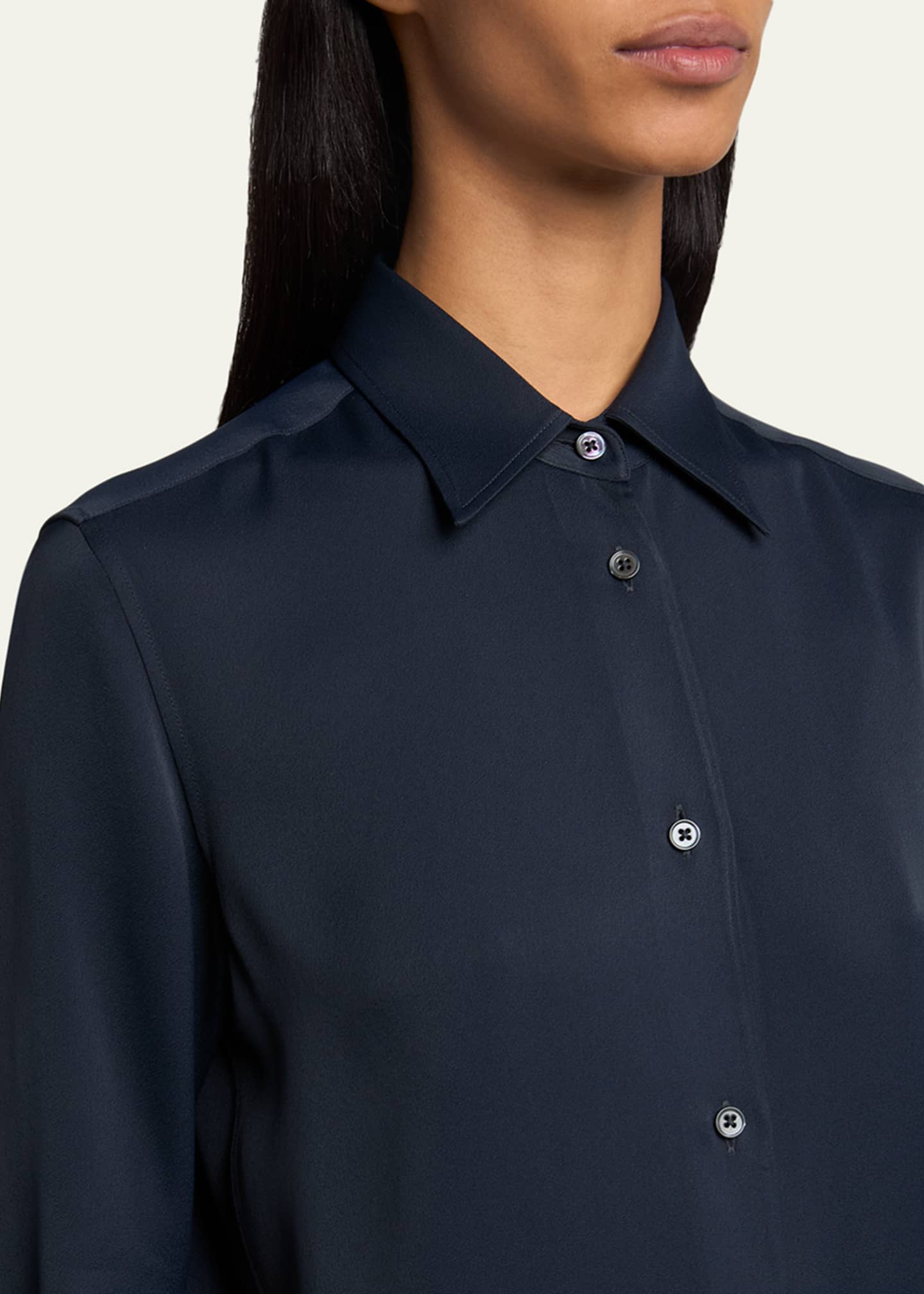 【試着のみ】JIL SANDER / SHIRT 50（SIZE 38） Jil Sander Short-Sleeve Viscose Button-Down Shirt - Bergdorf Goodman
