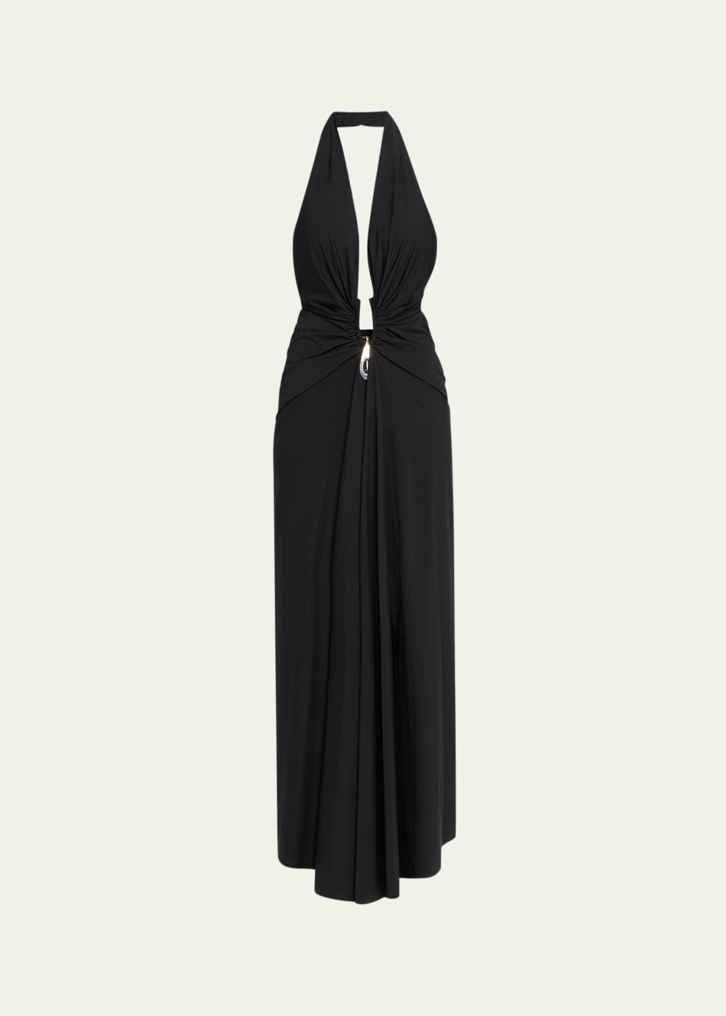 Christopher Esber Crystal Pendant Plunging Halter Maxi Dress - Bergdorf  Goodman