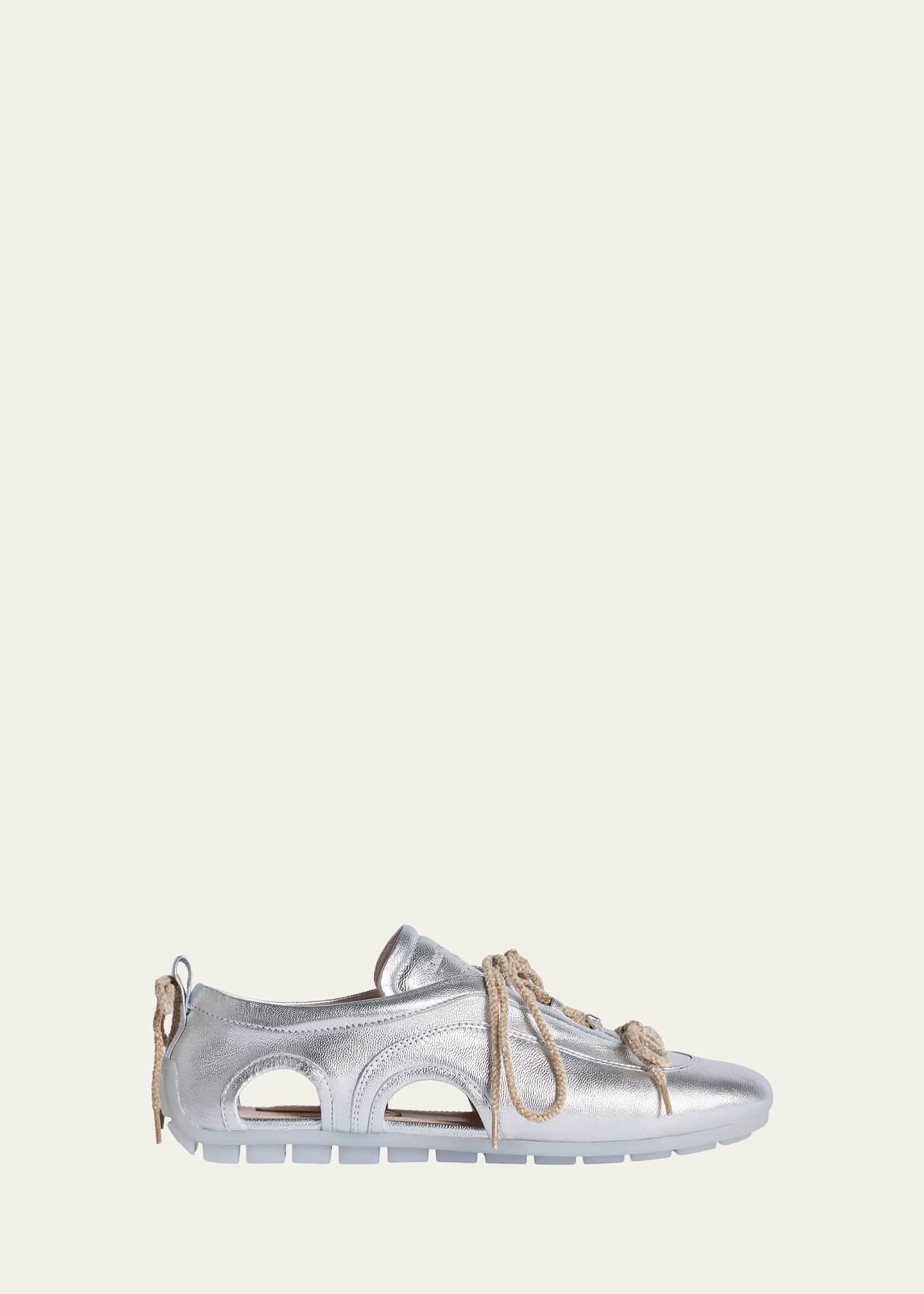 Simone Rocha Cutout Metallic Leather Ballerina Sneakers - Bergdorf