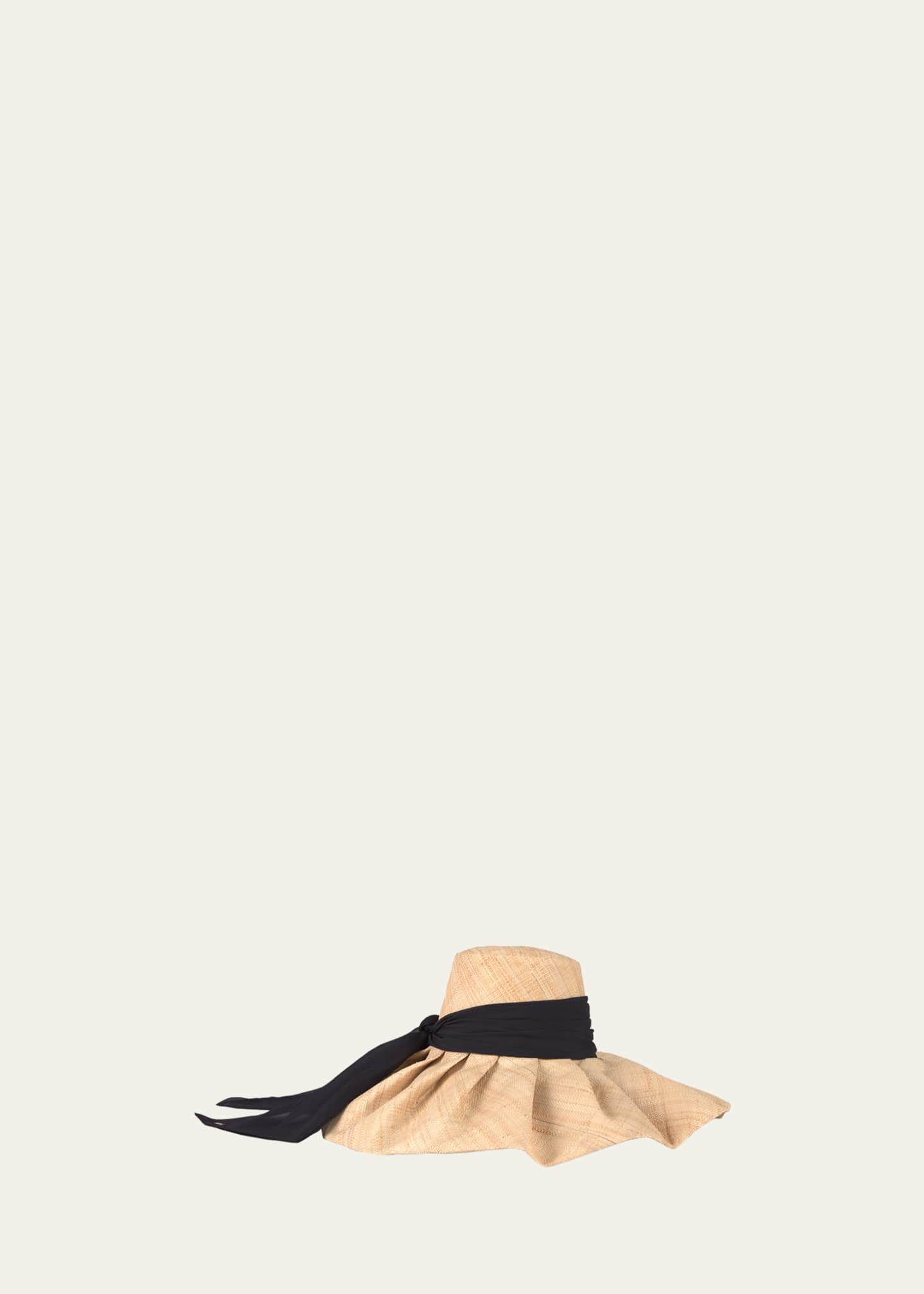 Eugenia Kim Bella Raffia Sun Hat with Chiffon Scarf - Bergdorf Goodman