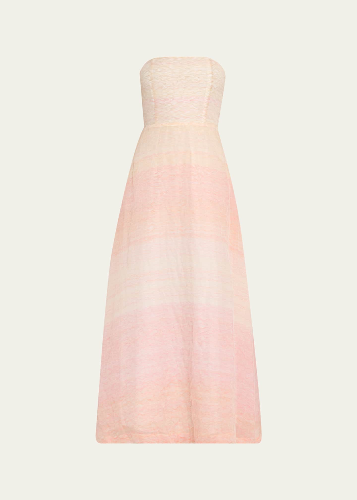 strapless silk dress midi Helaina Midi Dress