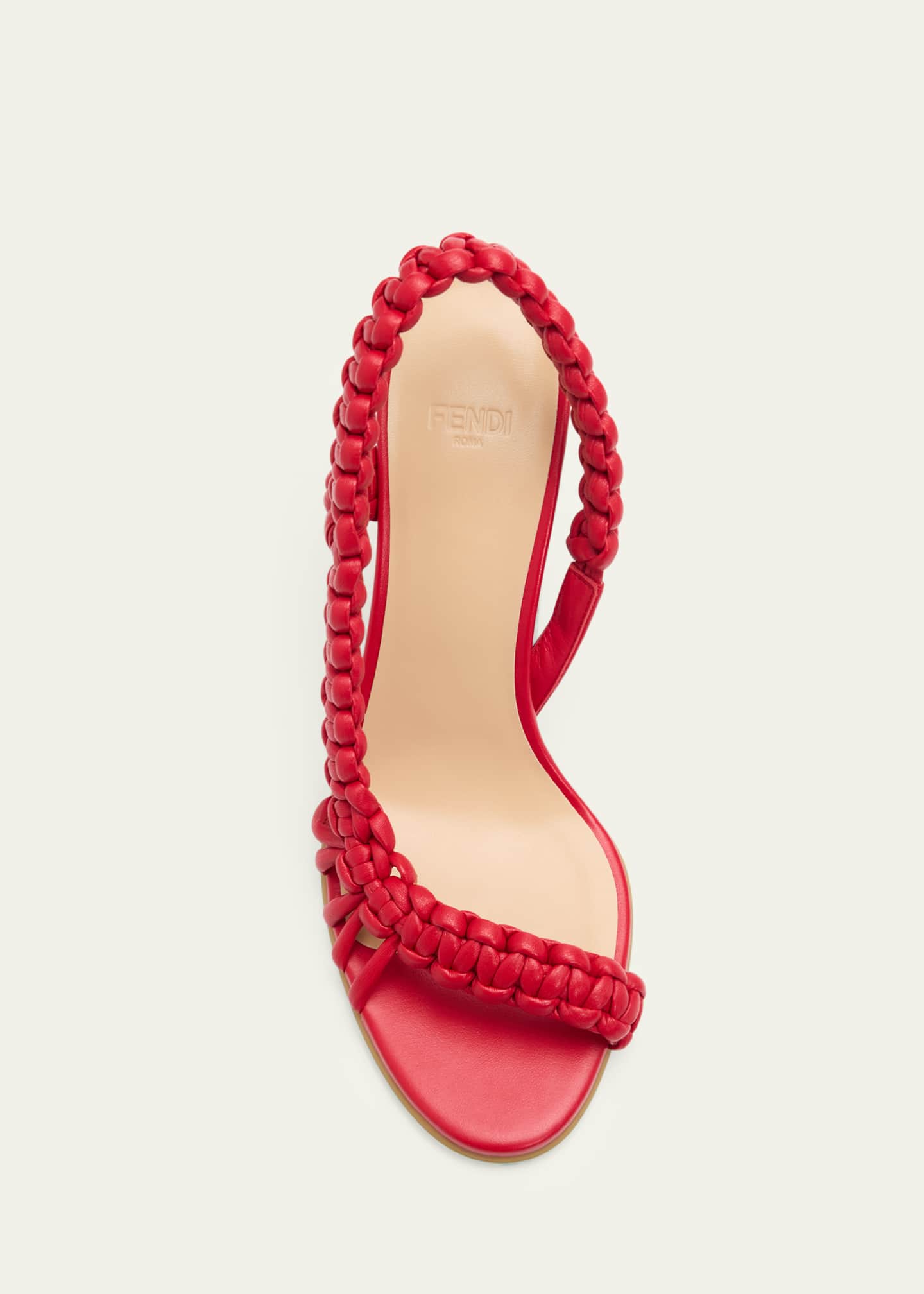 Fendi 95mm Arco Leather Asymmetric Sandals - Bergdorf Goodman