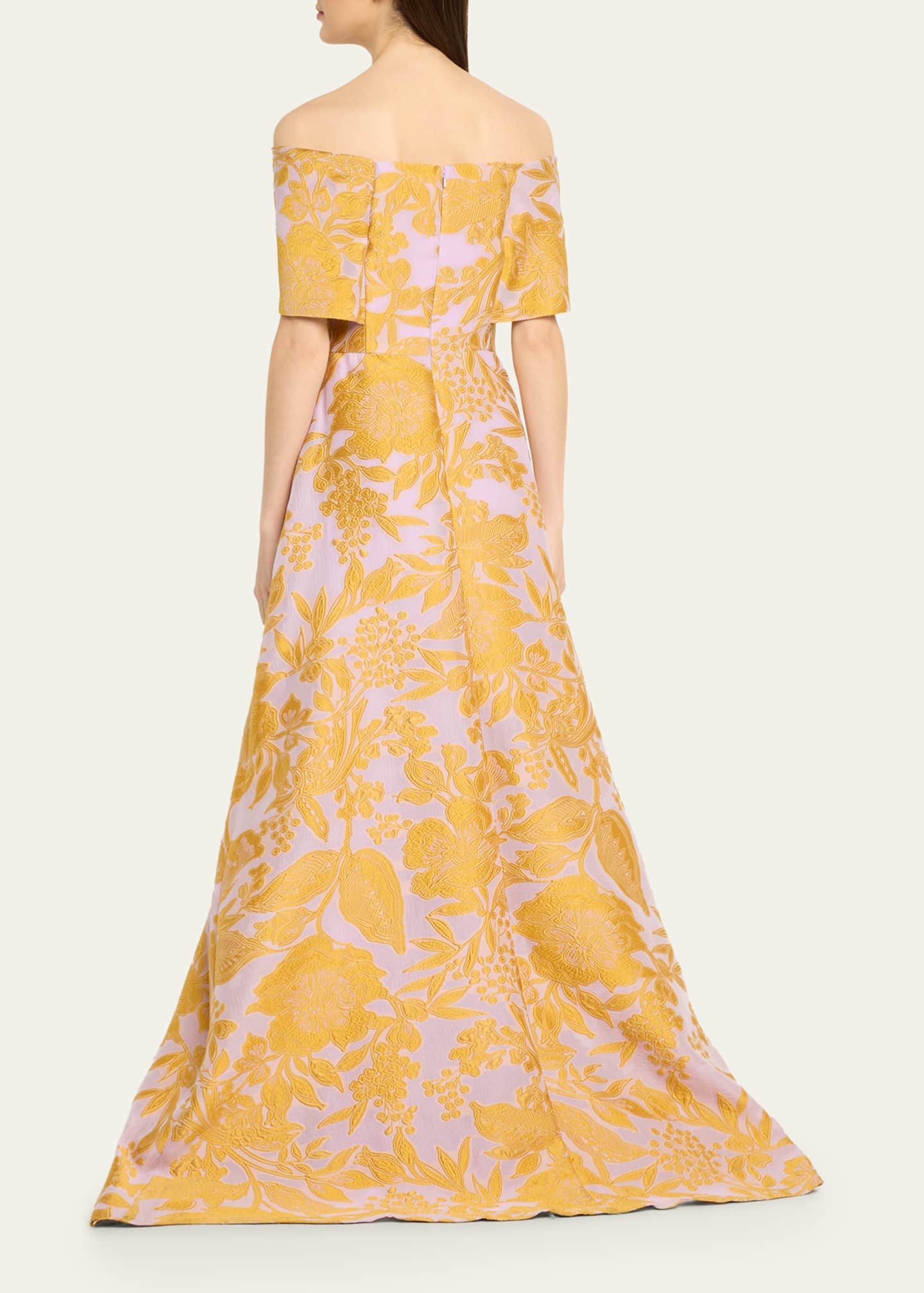 Lela Rose Floral Fil Coupe Off-The-Shoulder Gown - Bergdorf Goodman