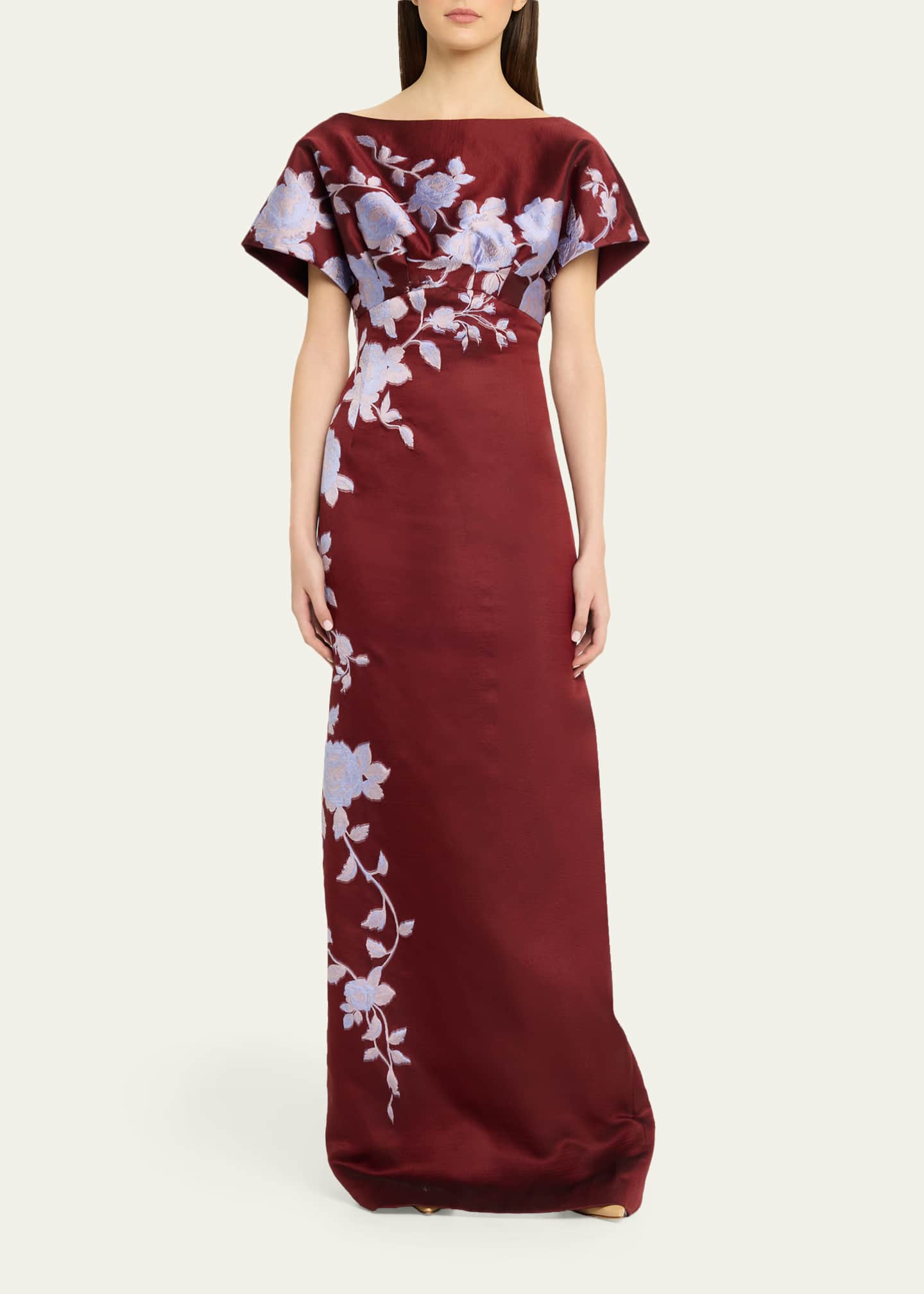 lela rose silk dress Bluebell Faille Scoop Neck Bubble Dress