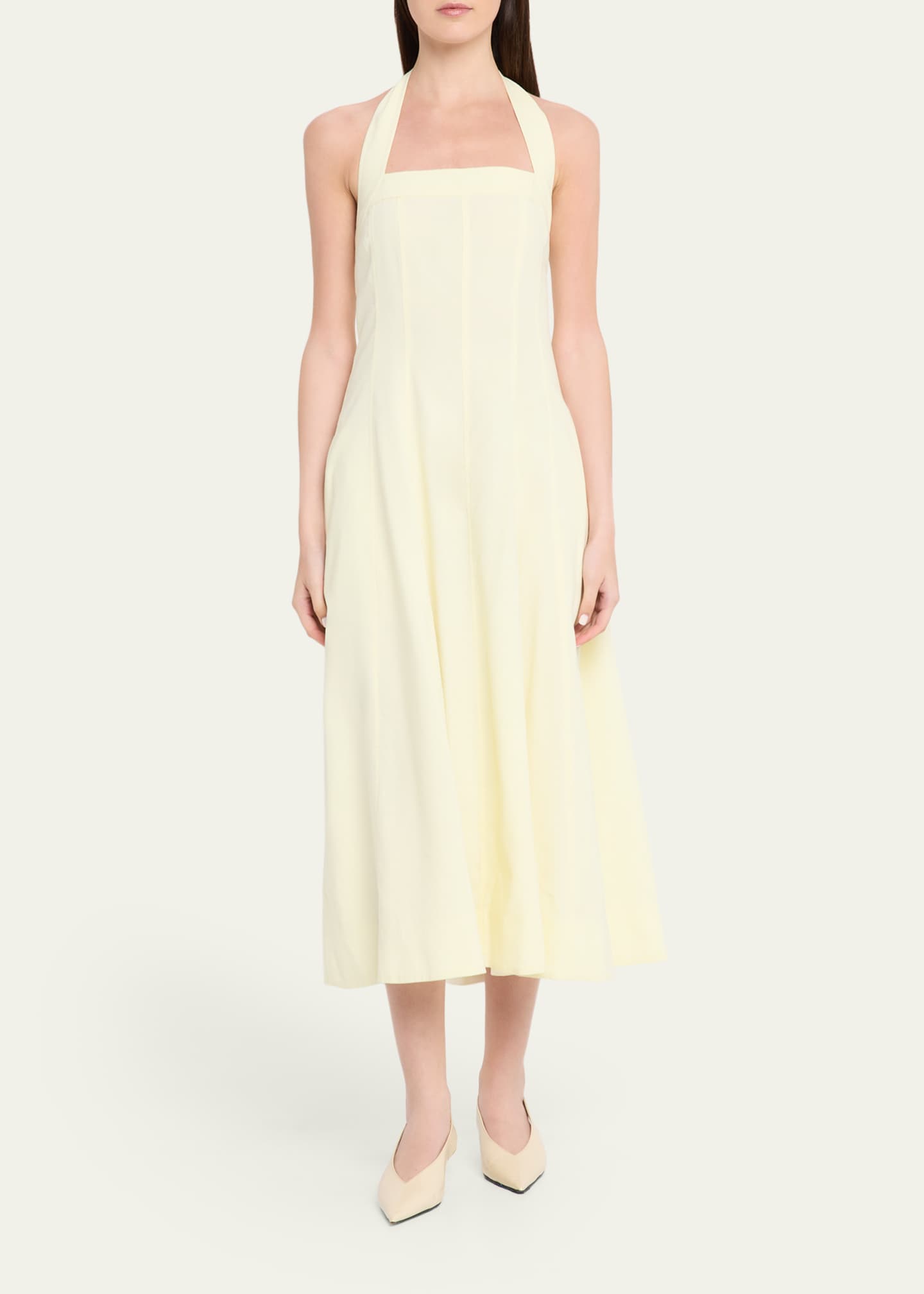 alc white halter dress A.L.C. Sylvie Linen Midi Halter Dress in White, Size 8