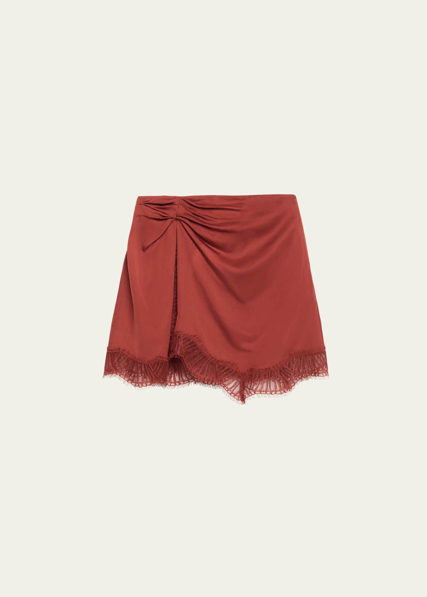 A.L.C. Dion Satin Lace-Trim Mini Skirt - Bergdorf Goodman