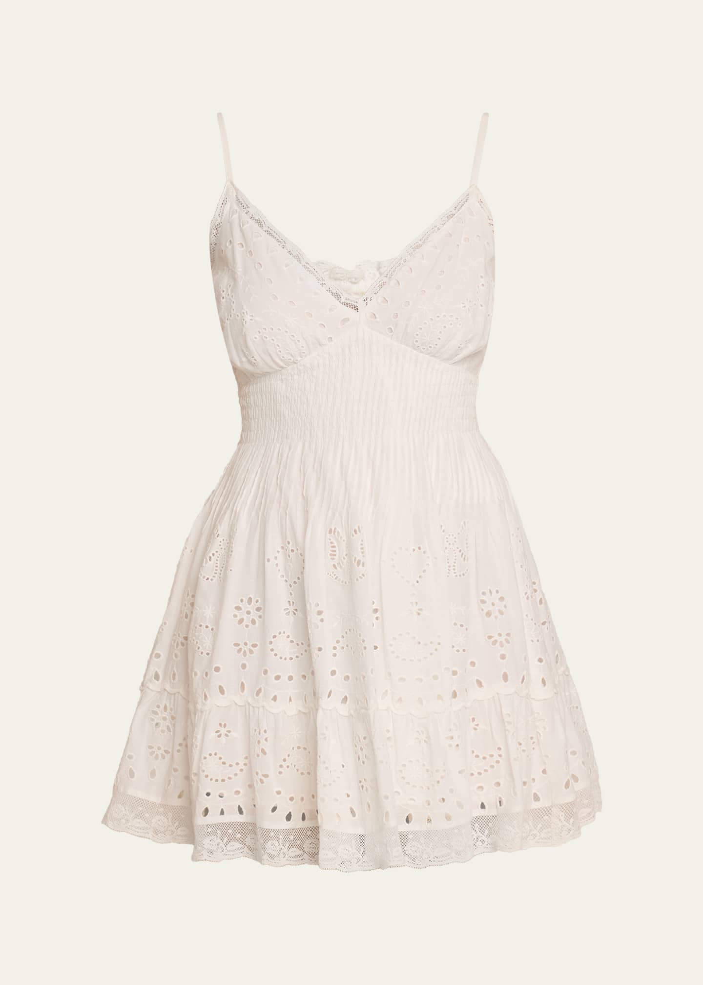 LoveShackFancy Azar Broderie Anglaise Mini Dress - Bergdorf Goodman