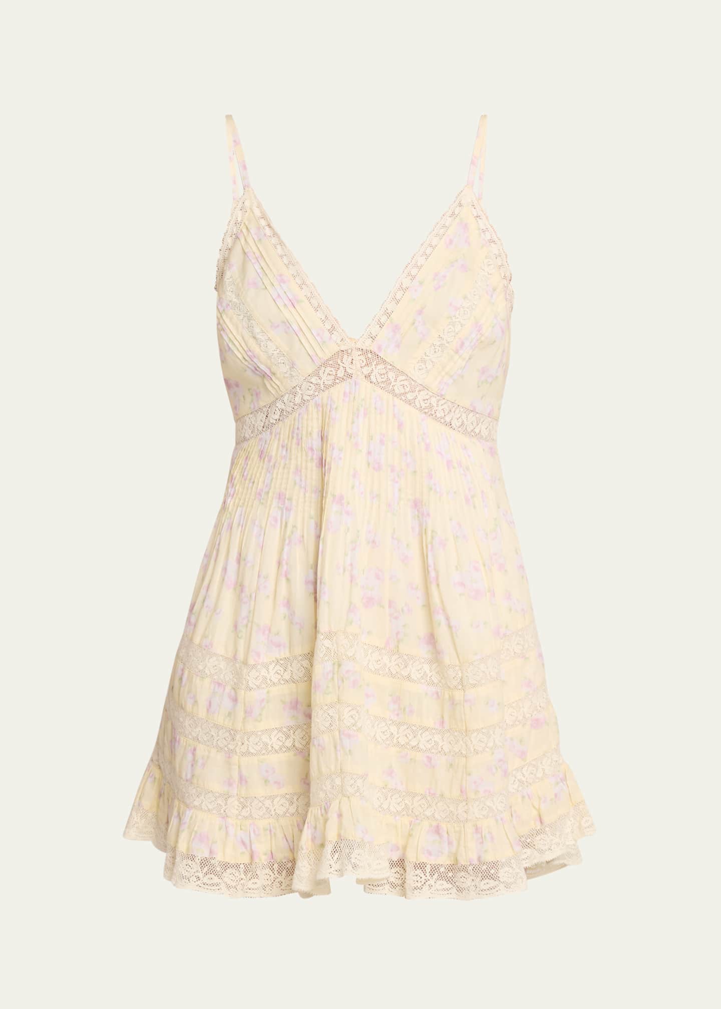 alonna cotton floral mini dress Alonna Blooming Floral Mini Dress Lemon Spritz / S