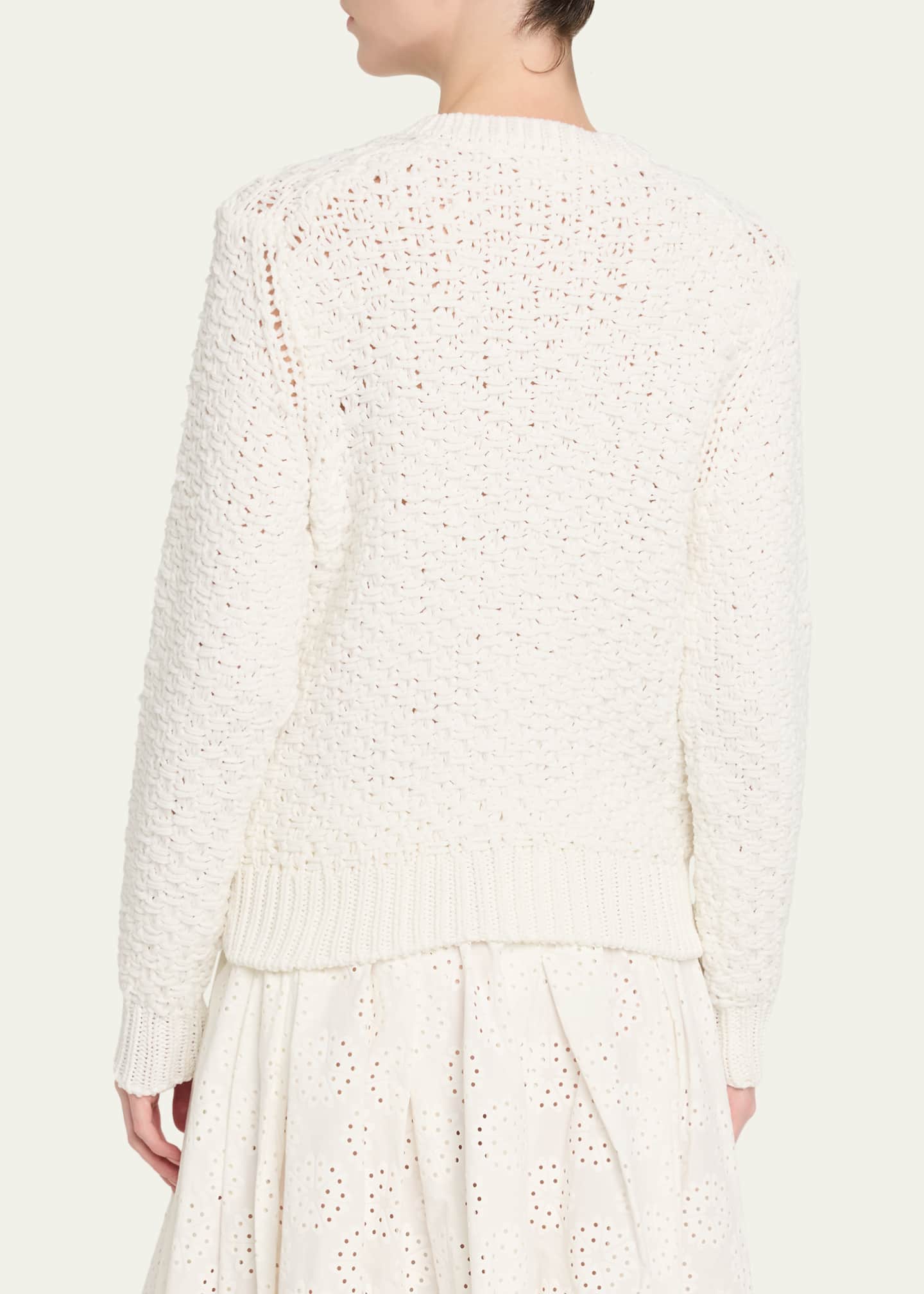 Comme des Garcons Open-Knit Crochet Crewneck Cardigan - Bergdorf