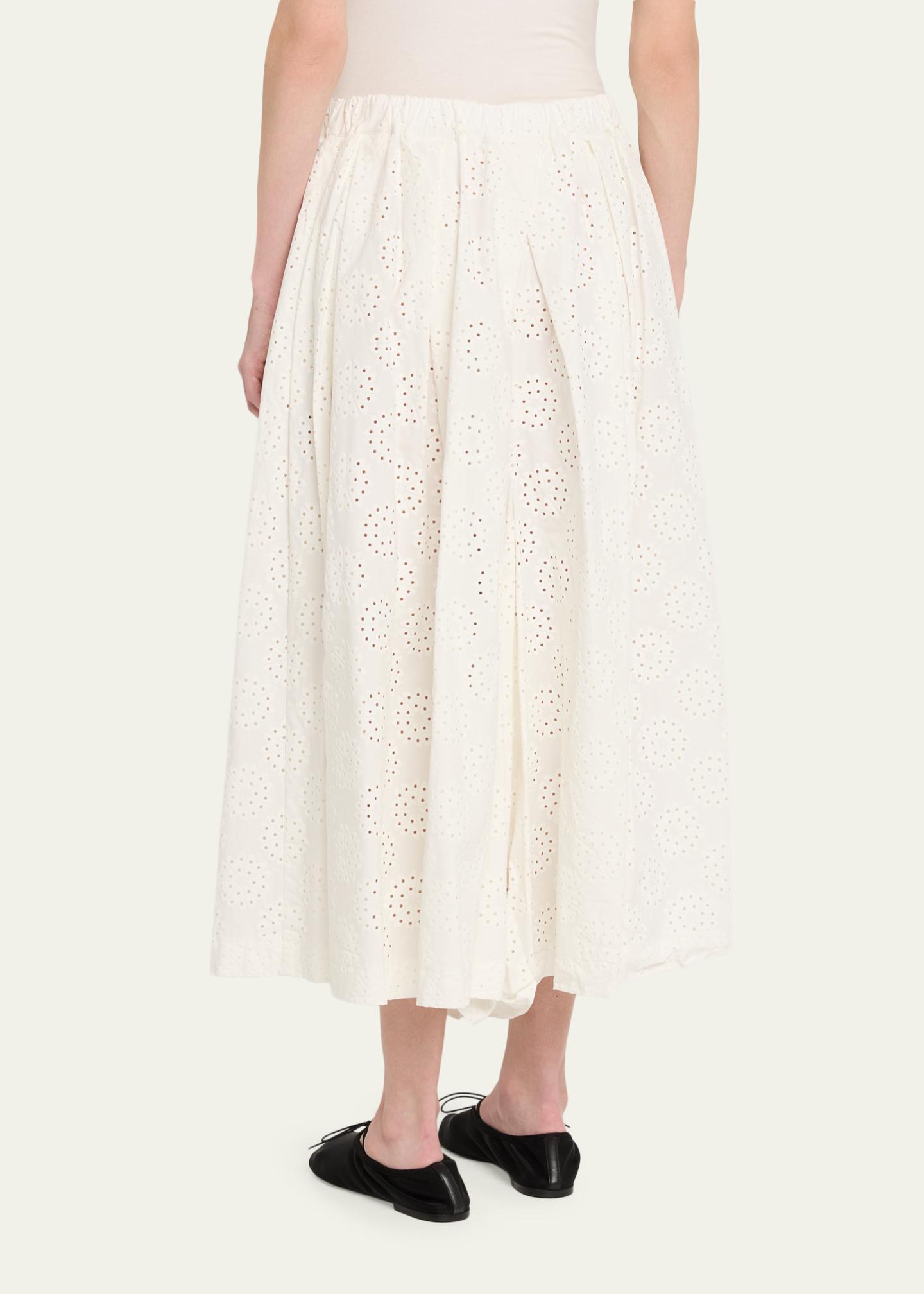 Comme des Garcons Eyelet-Embroidered Cotton Midi Skirt - Bergdorf