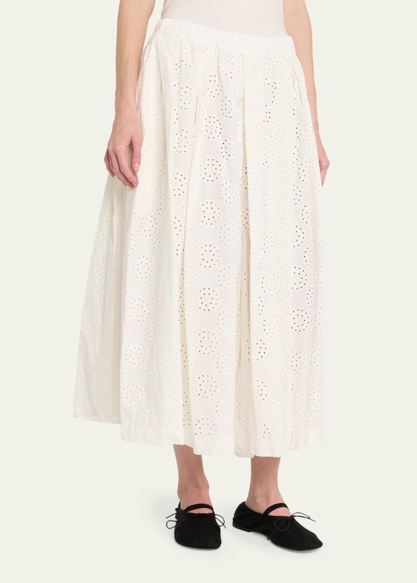 Comme des Garcons Eyelet-Embroidered Cotton Midi Skirt - Bergdorf