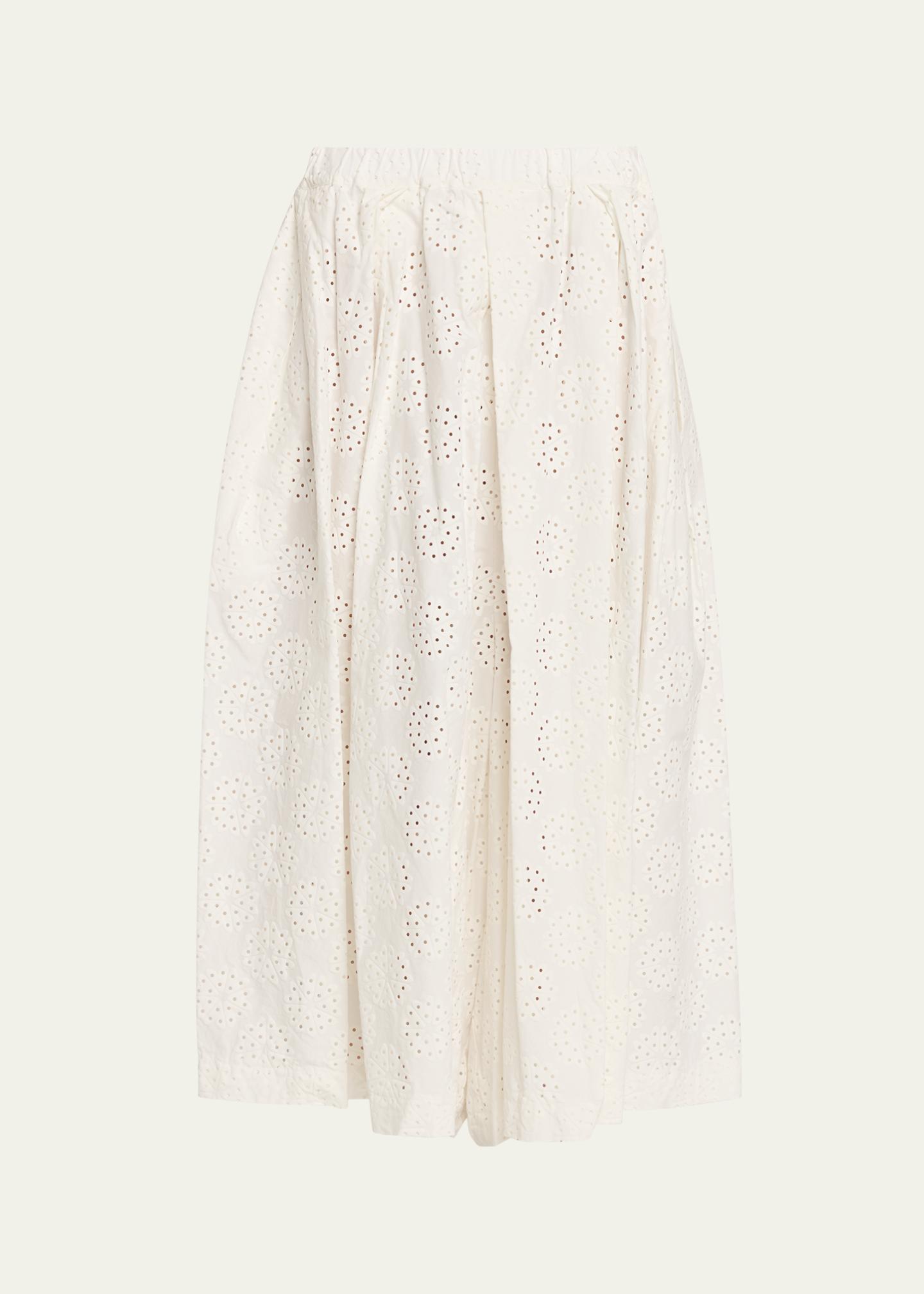 Comme des Garcons Eyelet-Embroidered Cotton Midi Skirt - Bergdorf