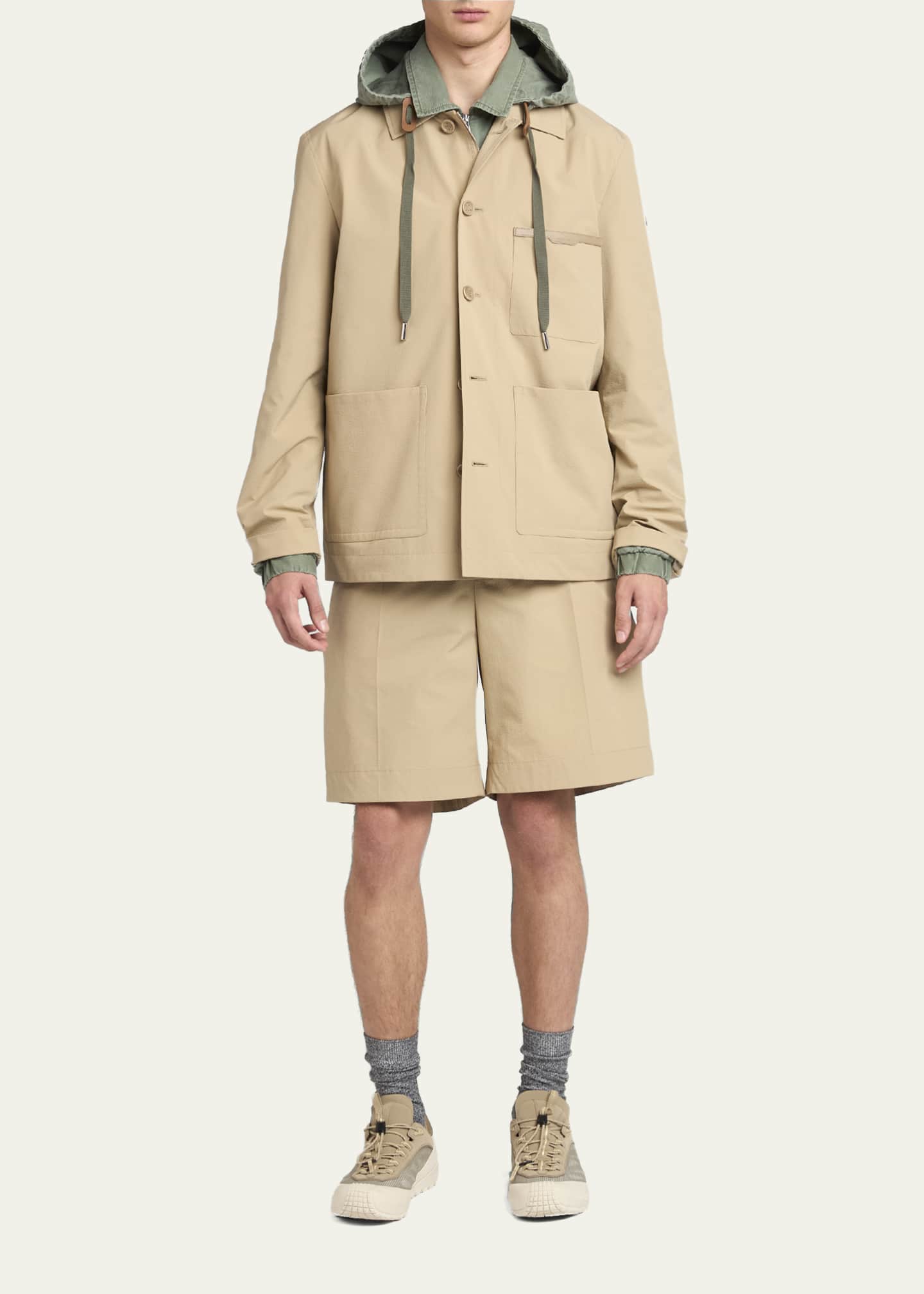 Moncler Men's Nanav Seersucker Shirt Jacket - Bergdorf Goodman