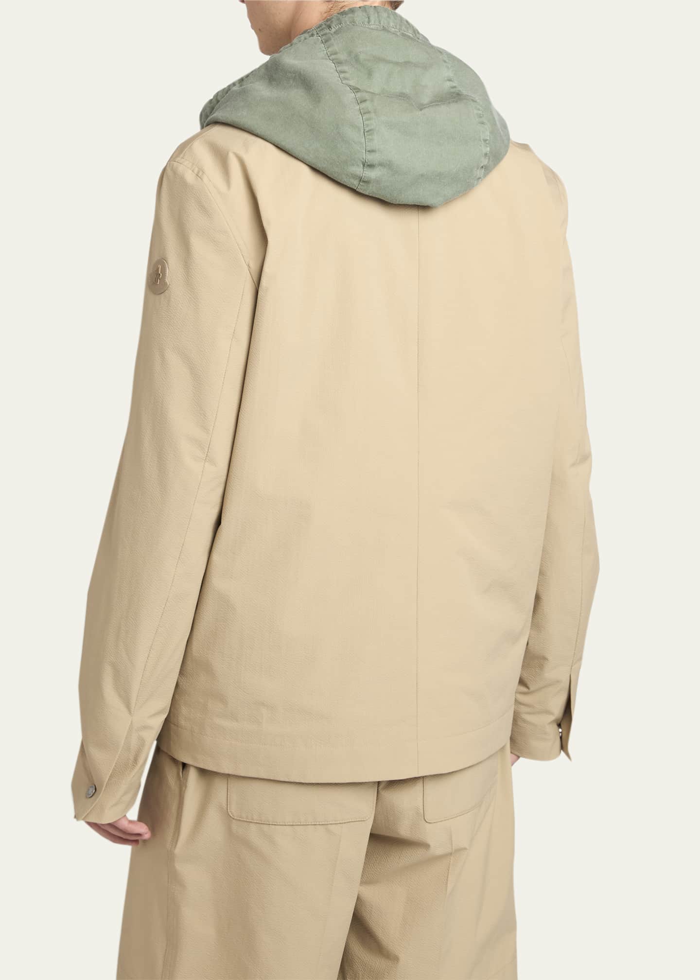 Moncler Men's Nanav Seersucker Shirt Jacket - Bergdorf Goodman