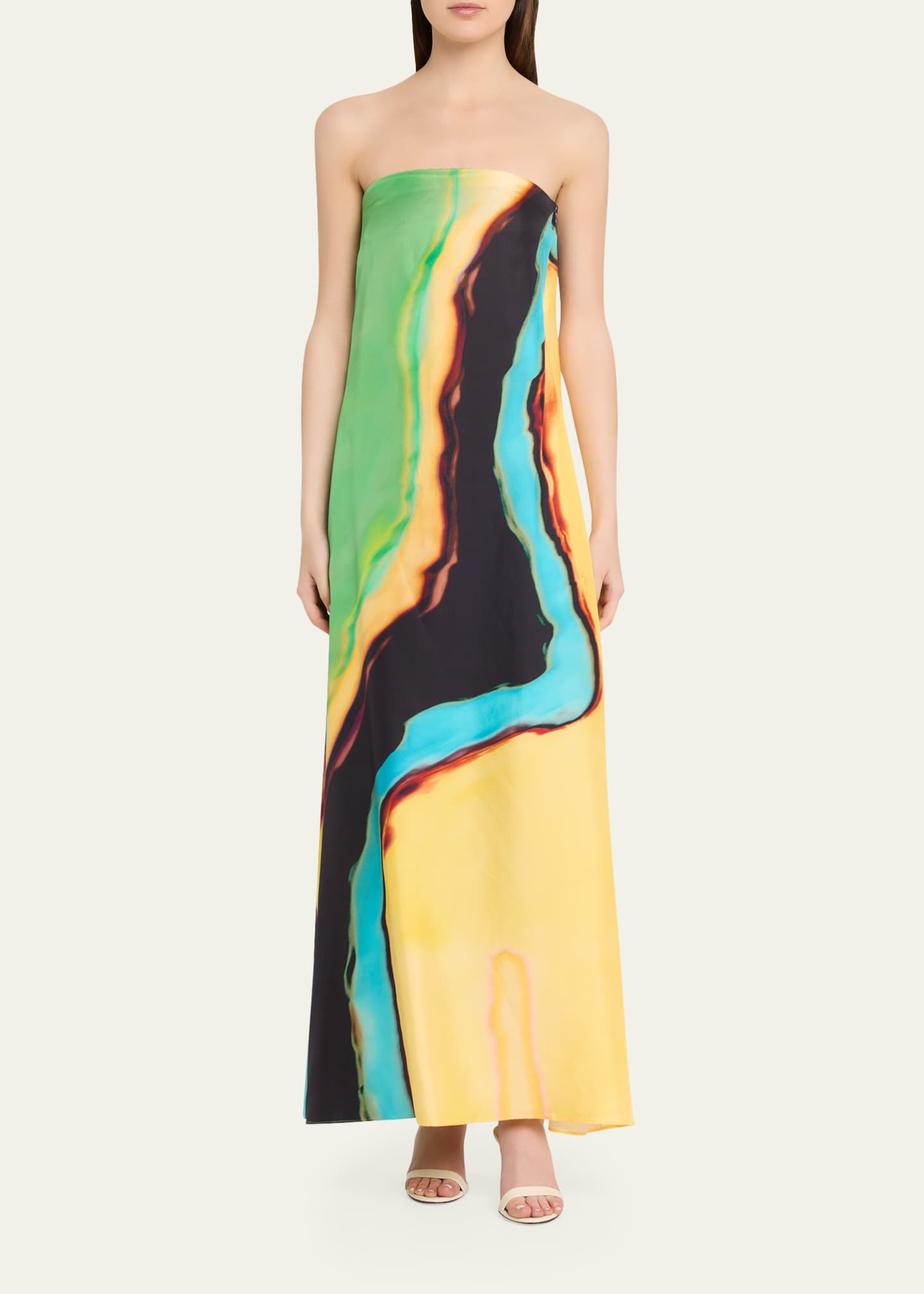 christopher esber aura strapless silk maxi dress Christopher Esber Aura Strapless Maxi Dress | Orange