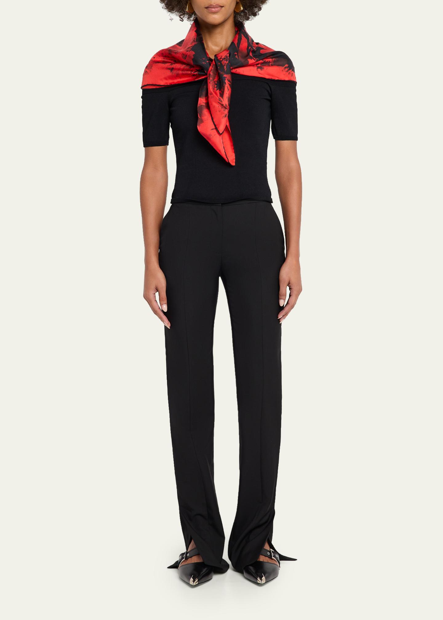 McQueen Poppy Collage Silk Scarf - Bergdorf Goodman