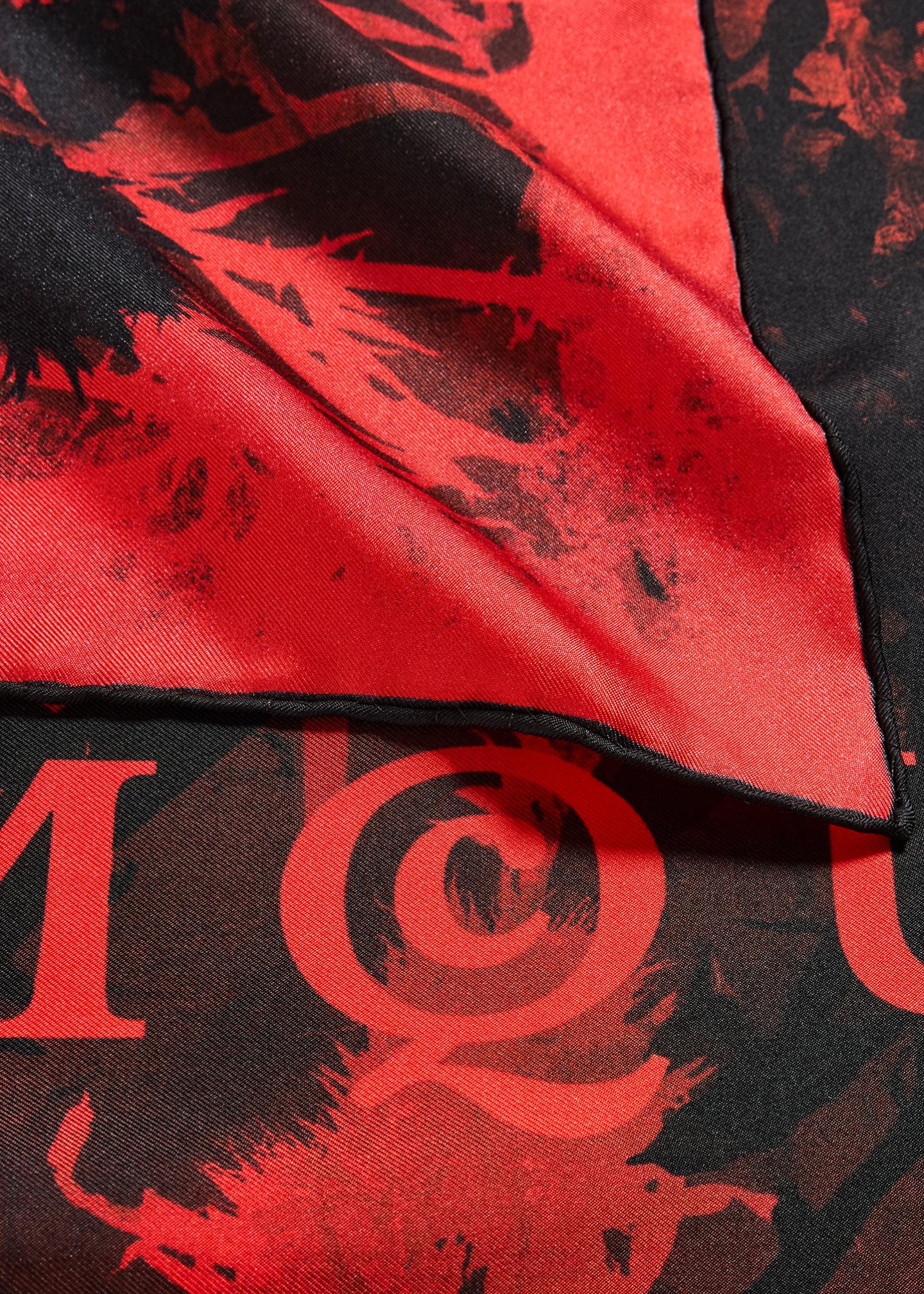 McQueen Poppy Collage Silk Scarf - Bergdorf Goodman