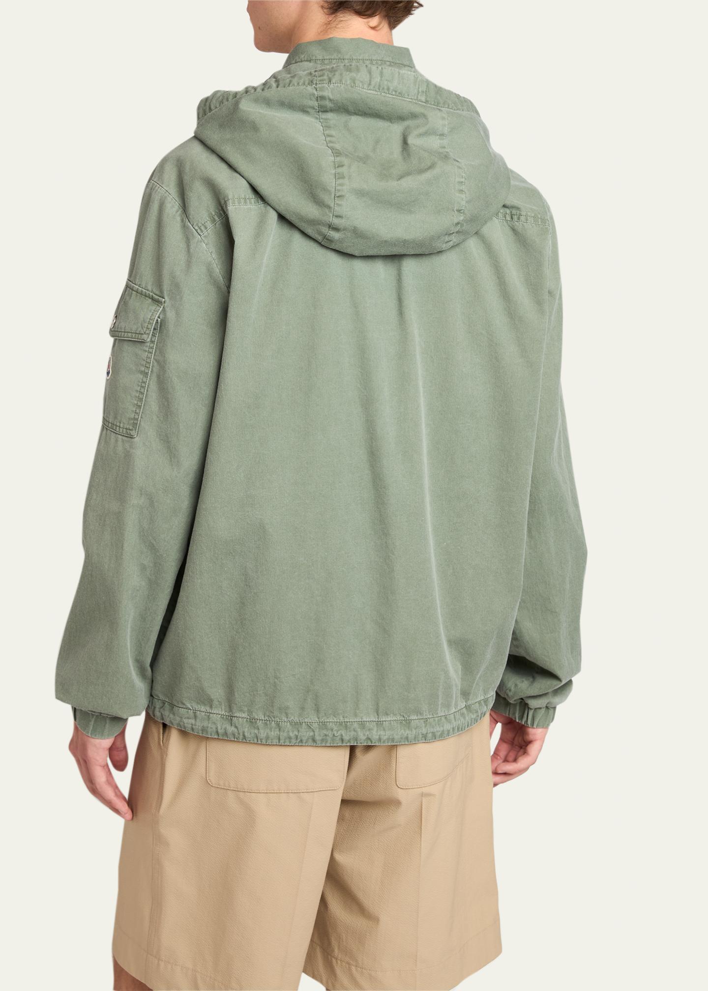 Moncler Men's Cotton Full-Zip Hooded Jacket - Bergdorf Goodman