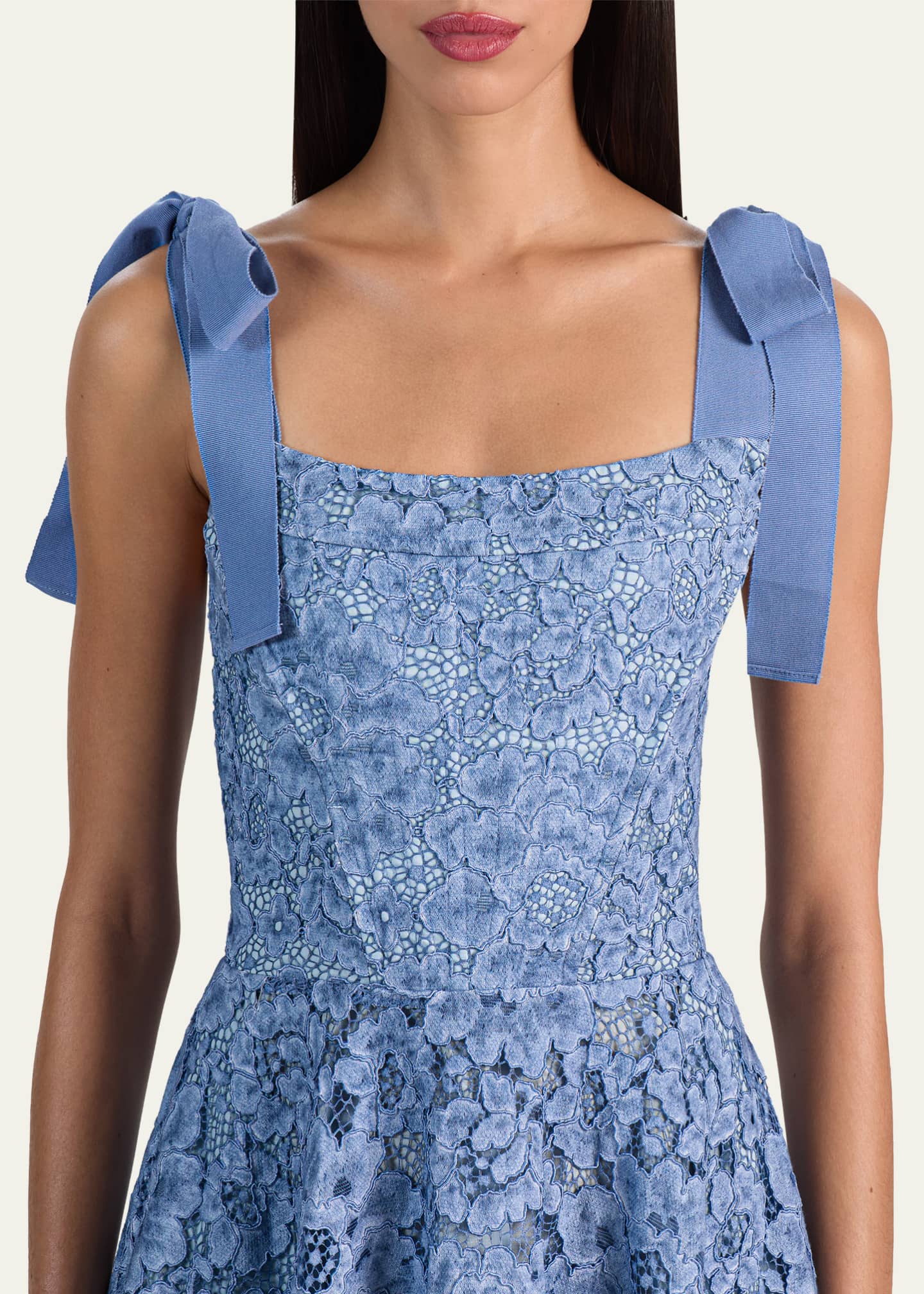ALICE + OLIVIA Rosee Lace Bustier Midi Dress - Bergdorf Goodman