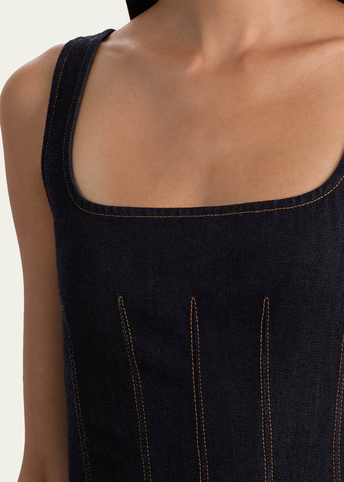 flared denim mini dress Jukebox Flare Mini Dress - Denim main image 1