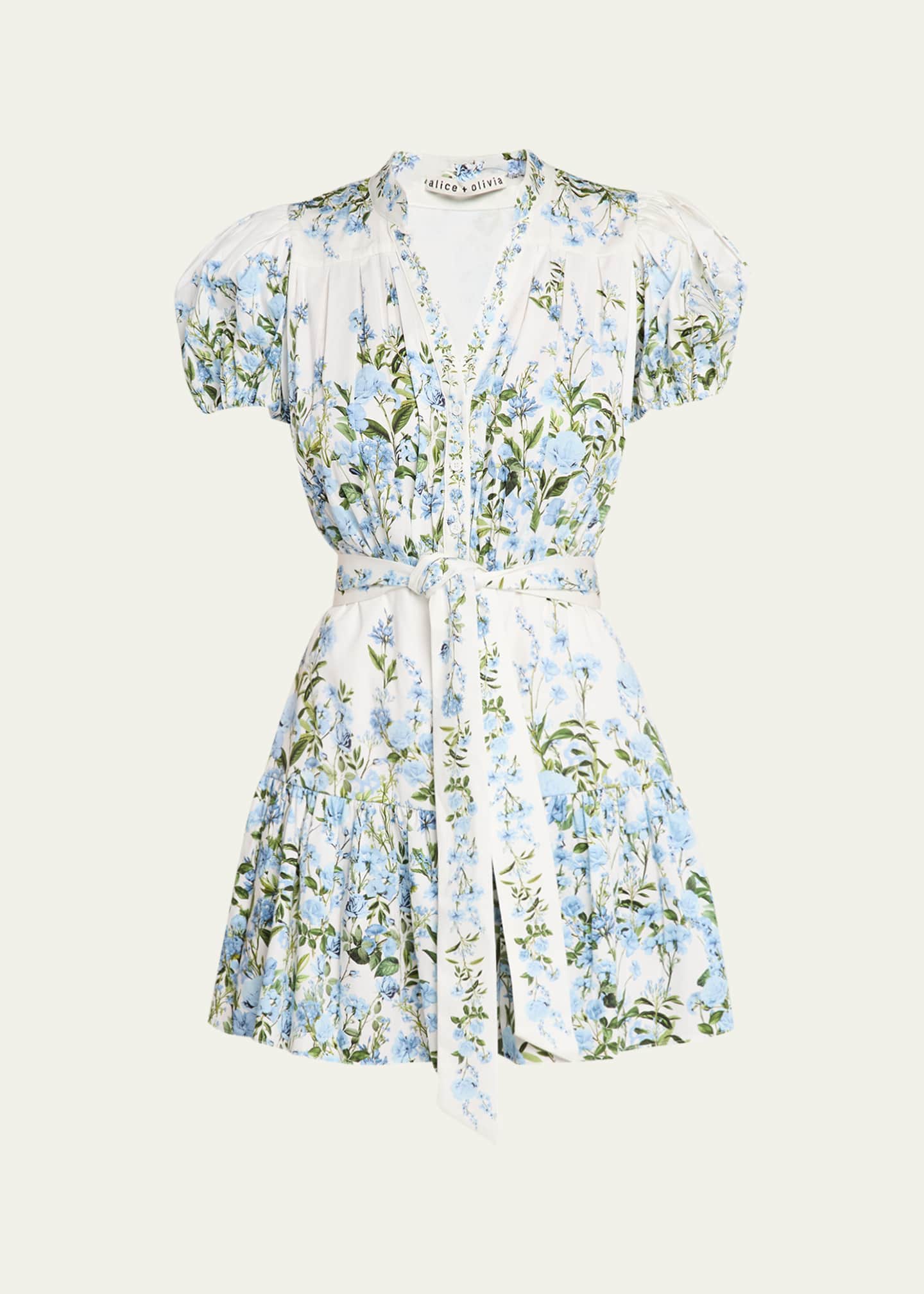 alice and olivia bertha mini shirt dress Alice And Olivia Bertha Mini Shirt Dress In Timeless Blossom In Multi