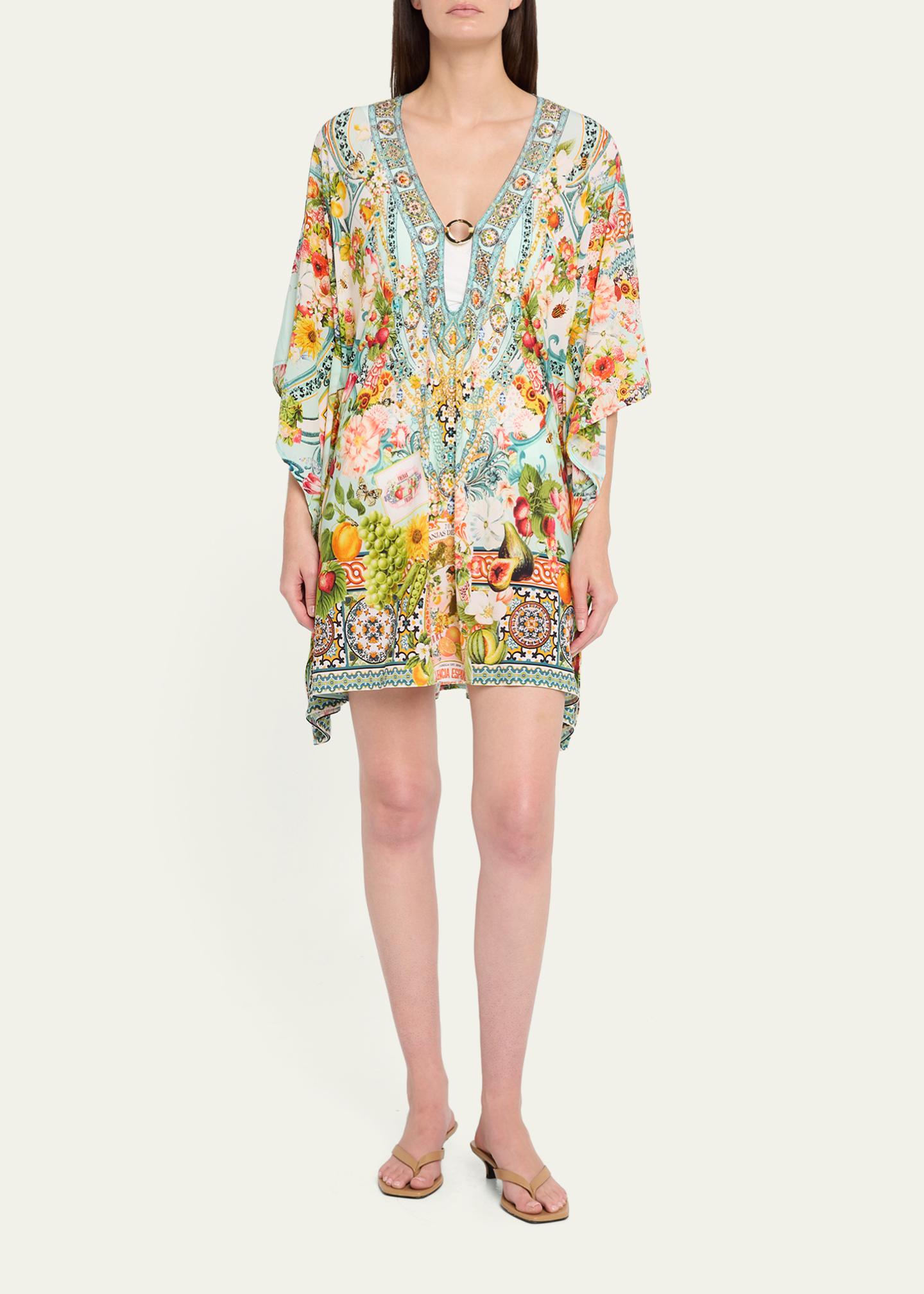 Camilla Magic Of The Mercado Ring-Front Short Caftan - Bergdorf Goodman