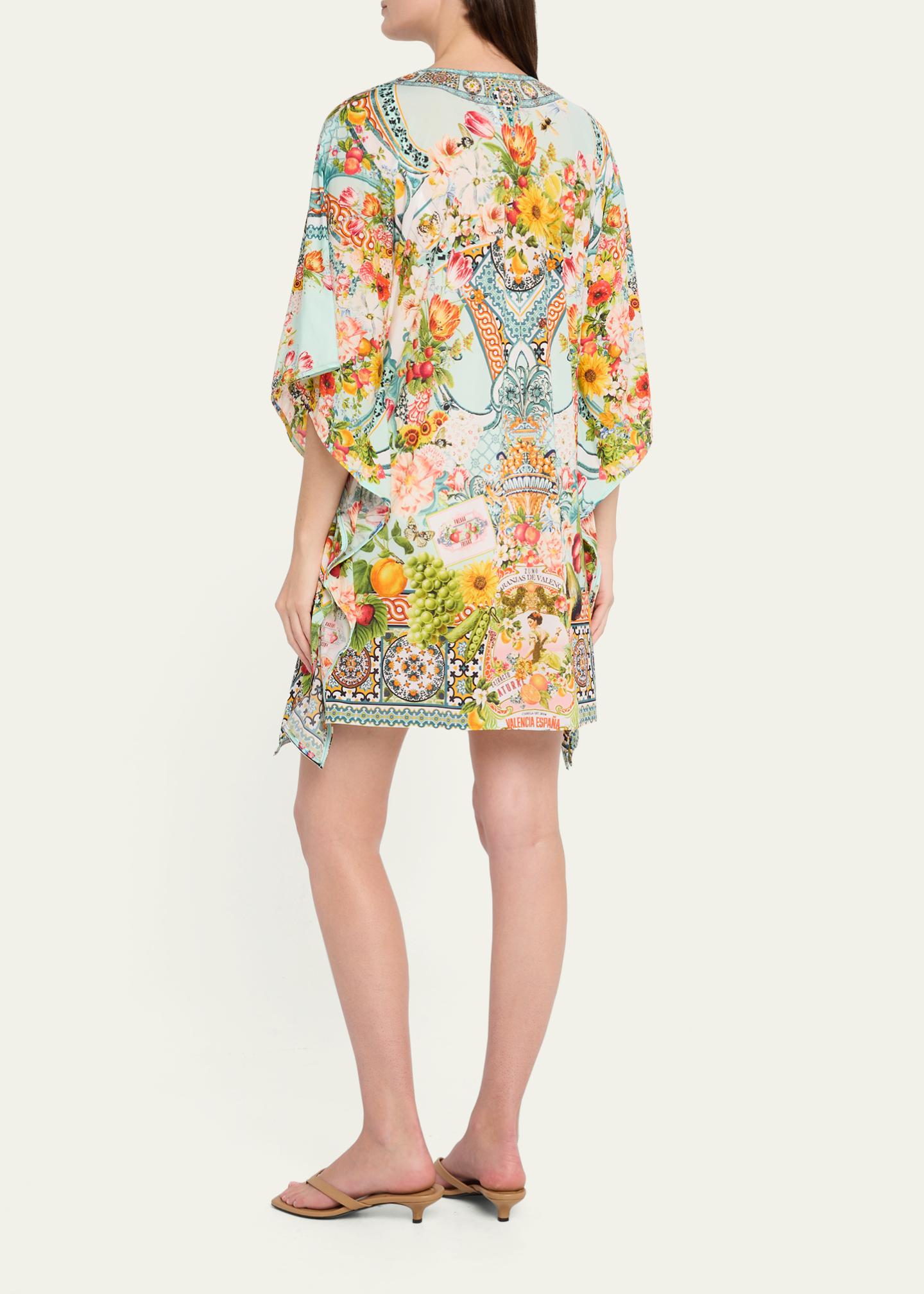 Camilla Magic Of The Mercado Ring-Front Short Caftan - Bergdorf Goodman