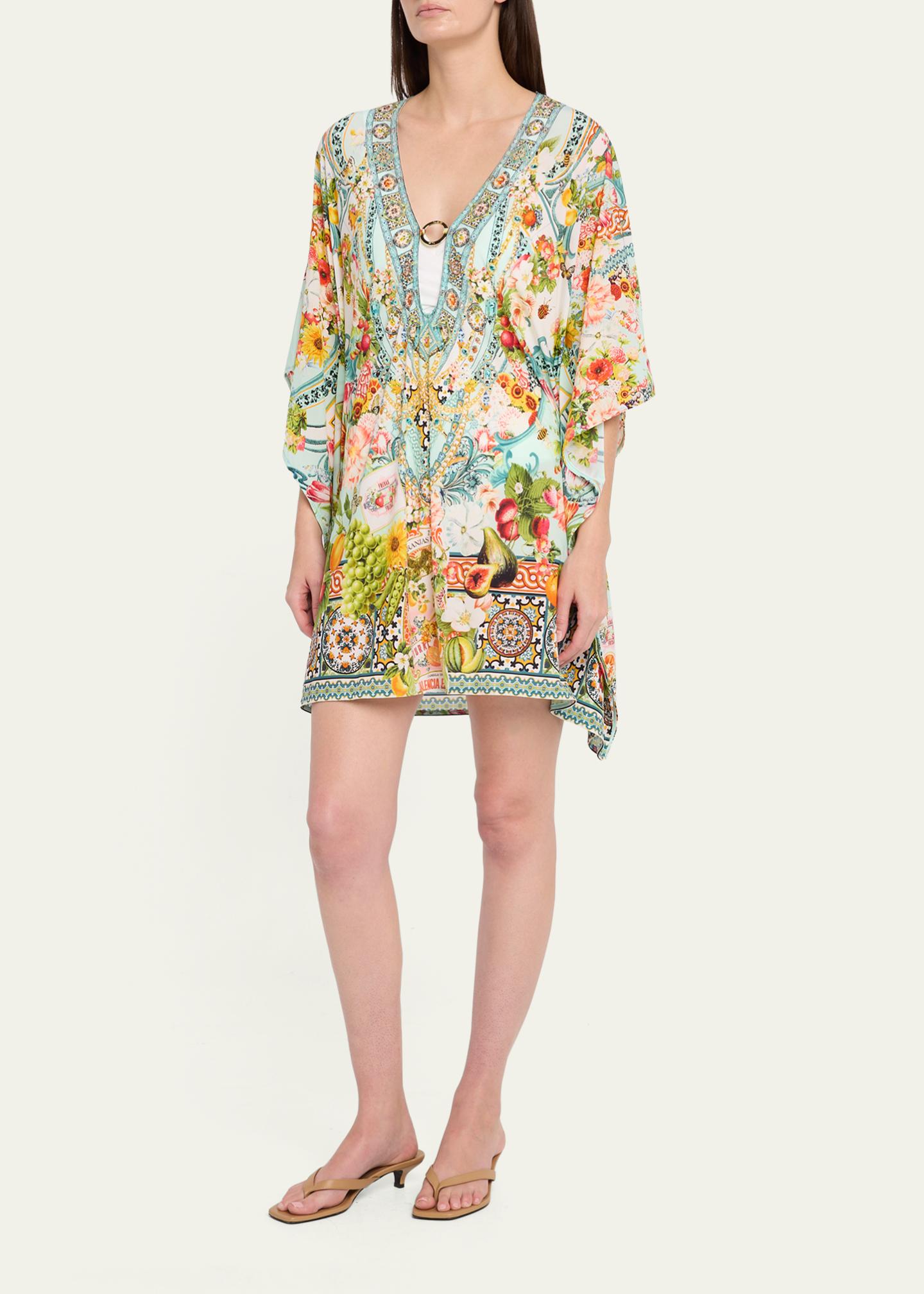 Camilla Magic Of The Mercado Ring-Front Short Caftan - Bergdorf Goodman