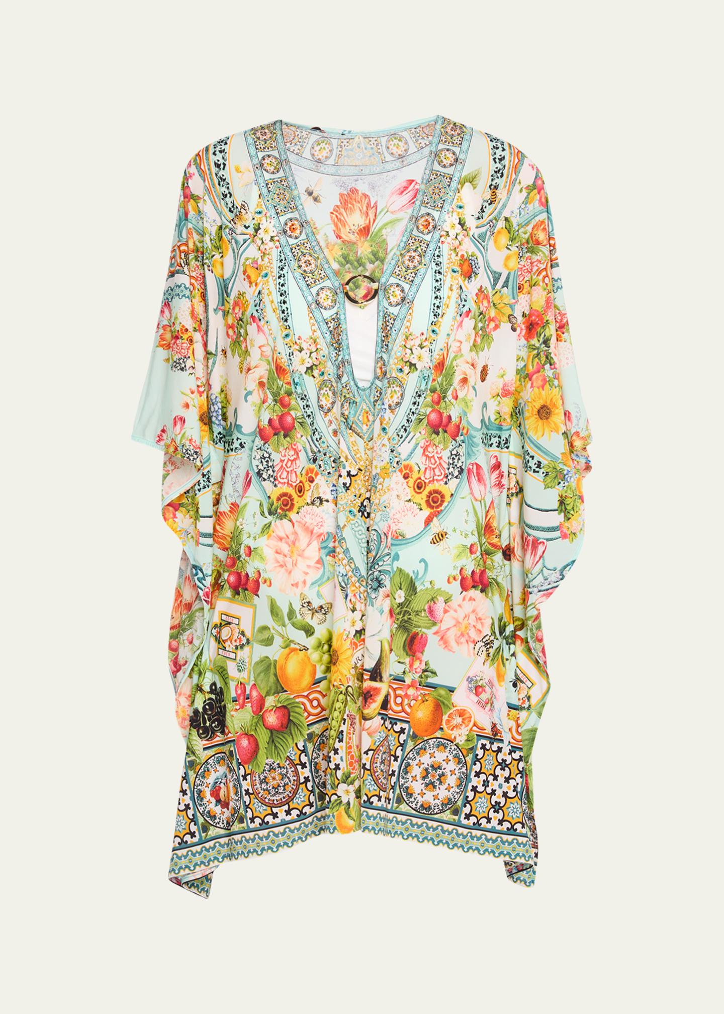 Camilla Magic Of The Mercado Ring-Front Short Caftan - Bergdorf Goodman