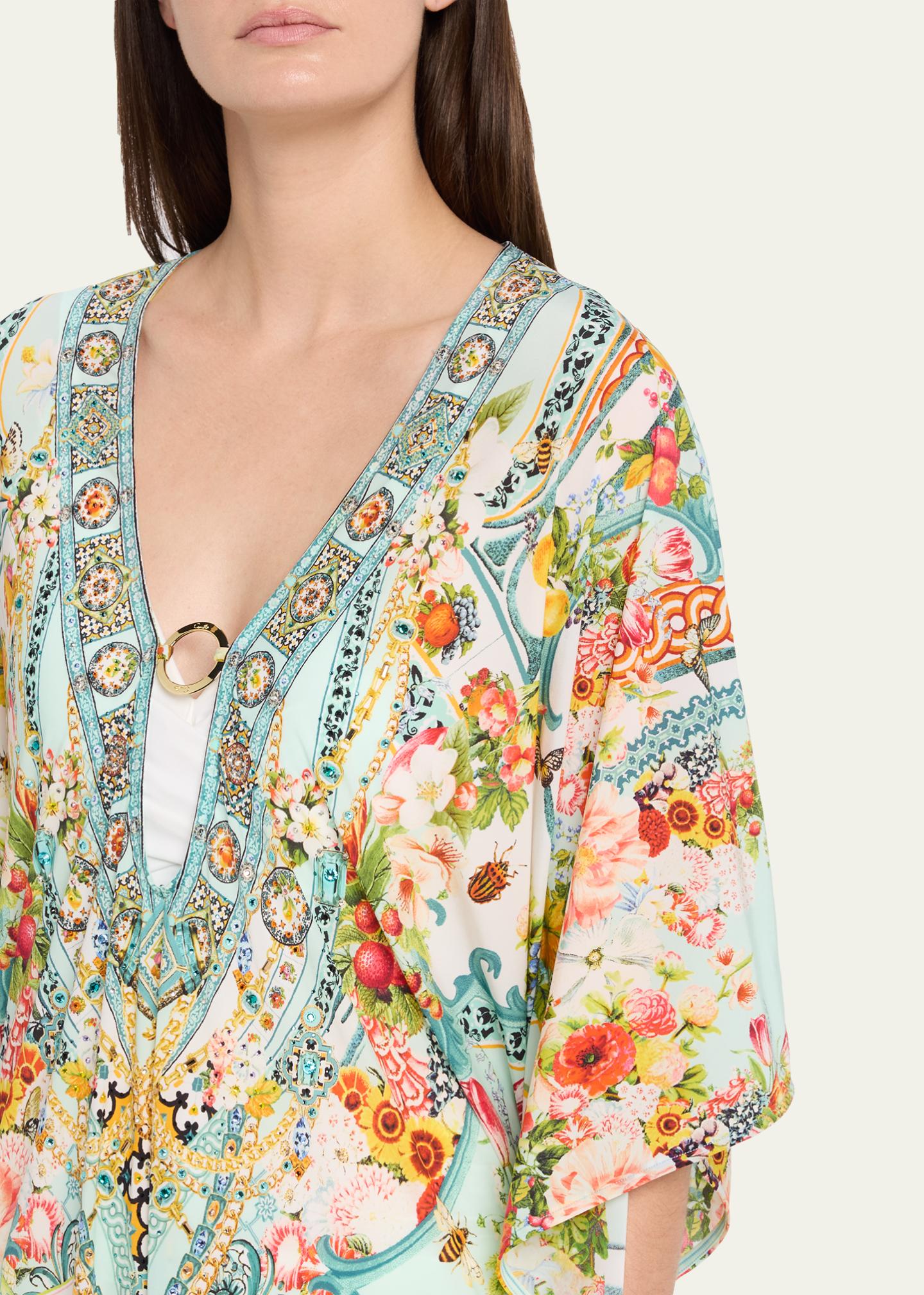 Camilla Magic Of The Mercado Ring-Front Short Caftan - Bergdorf