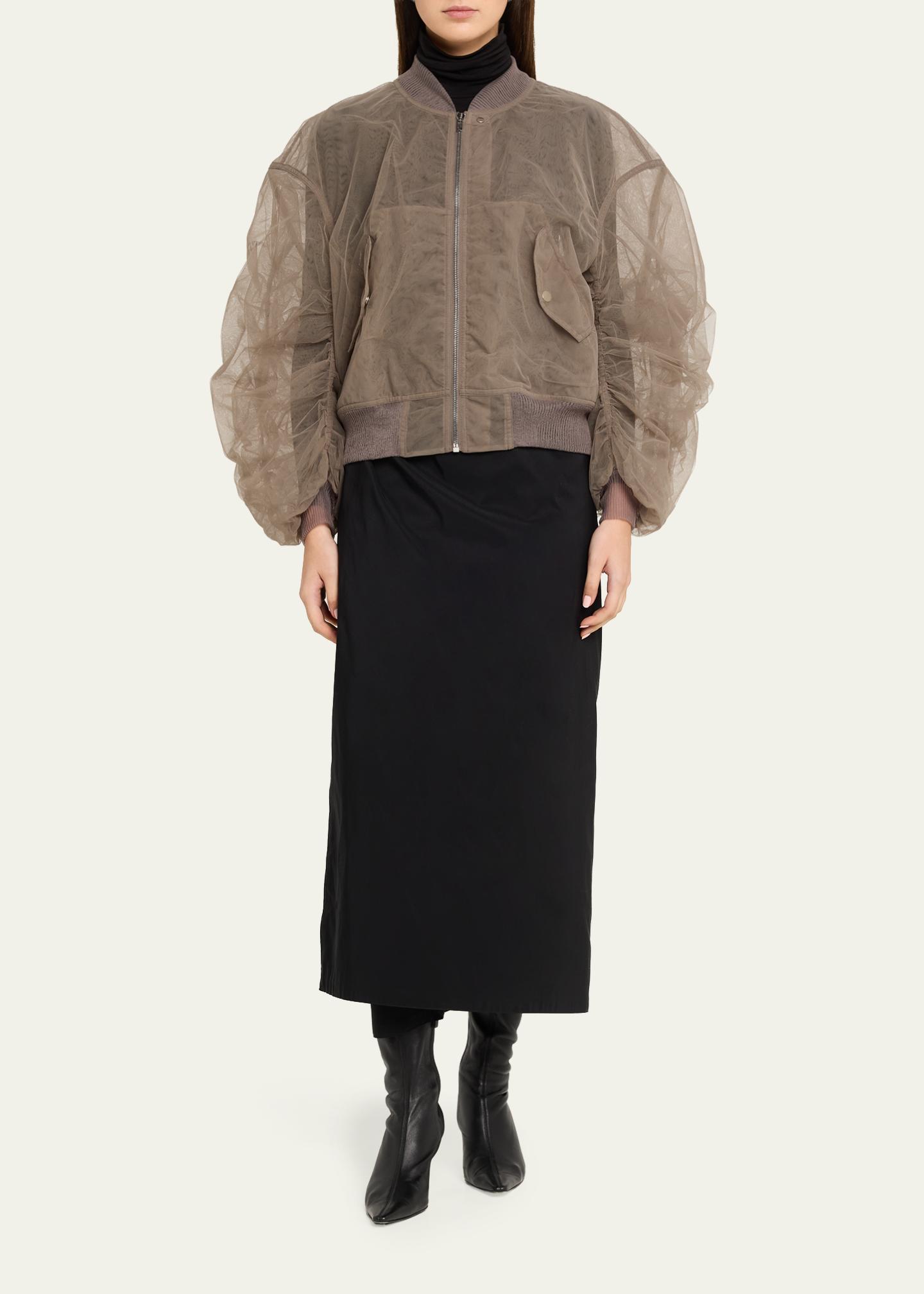 Rick Owens Secchia Flight Tulle Bomber Jacket - Bergdorf Goodman