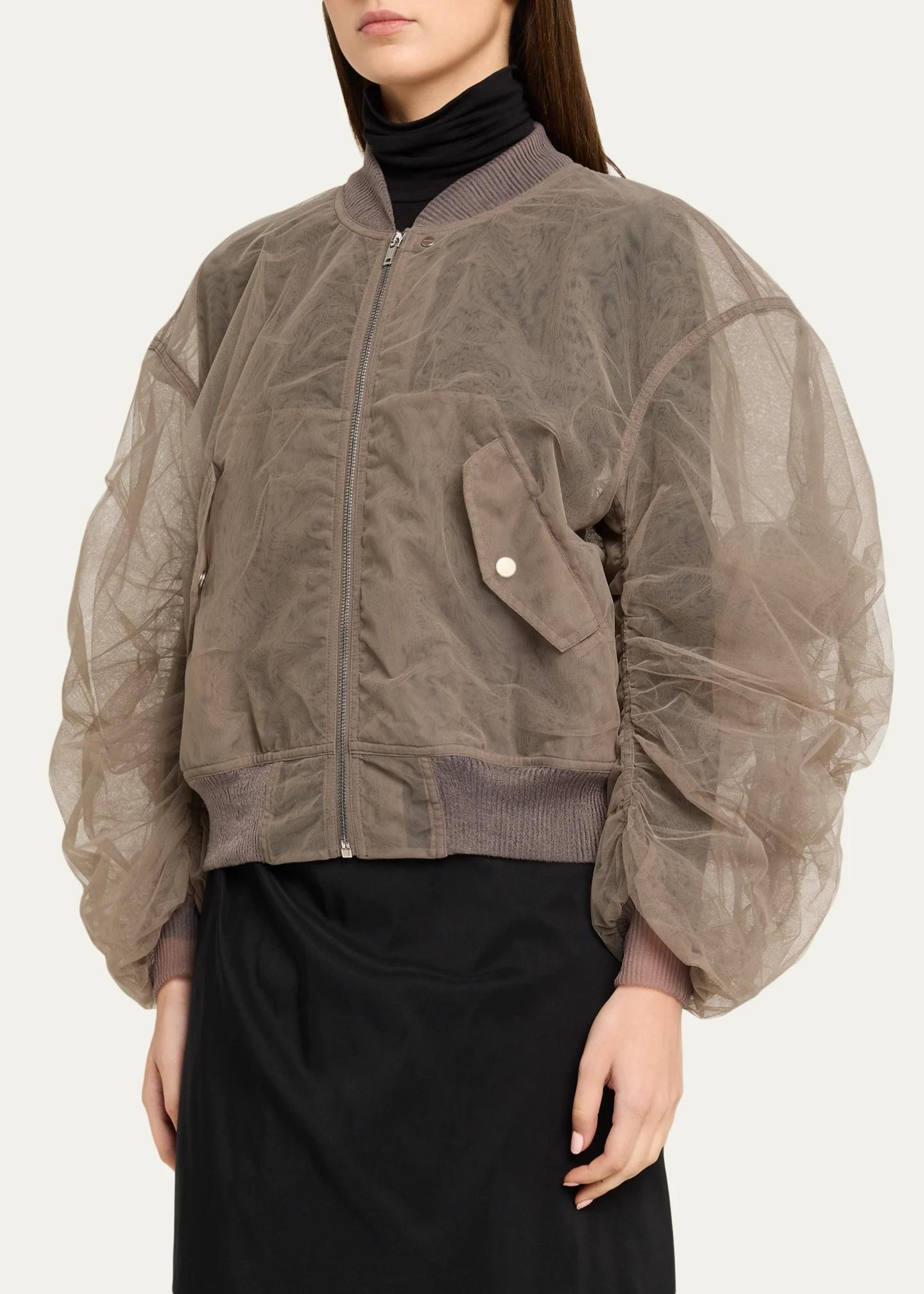 Rick Owens Secchia Flight Tulle Bomber Jacket - Bergdorf Goodman