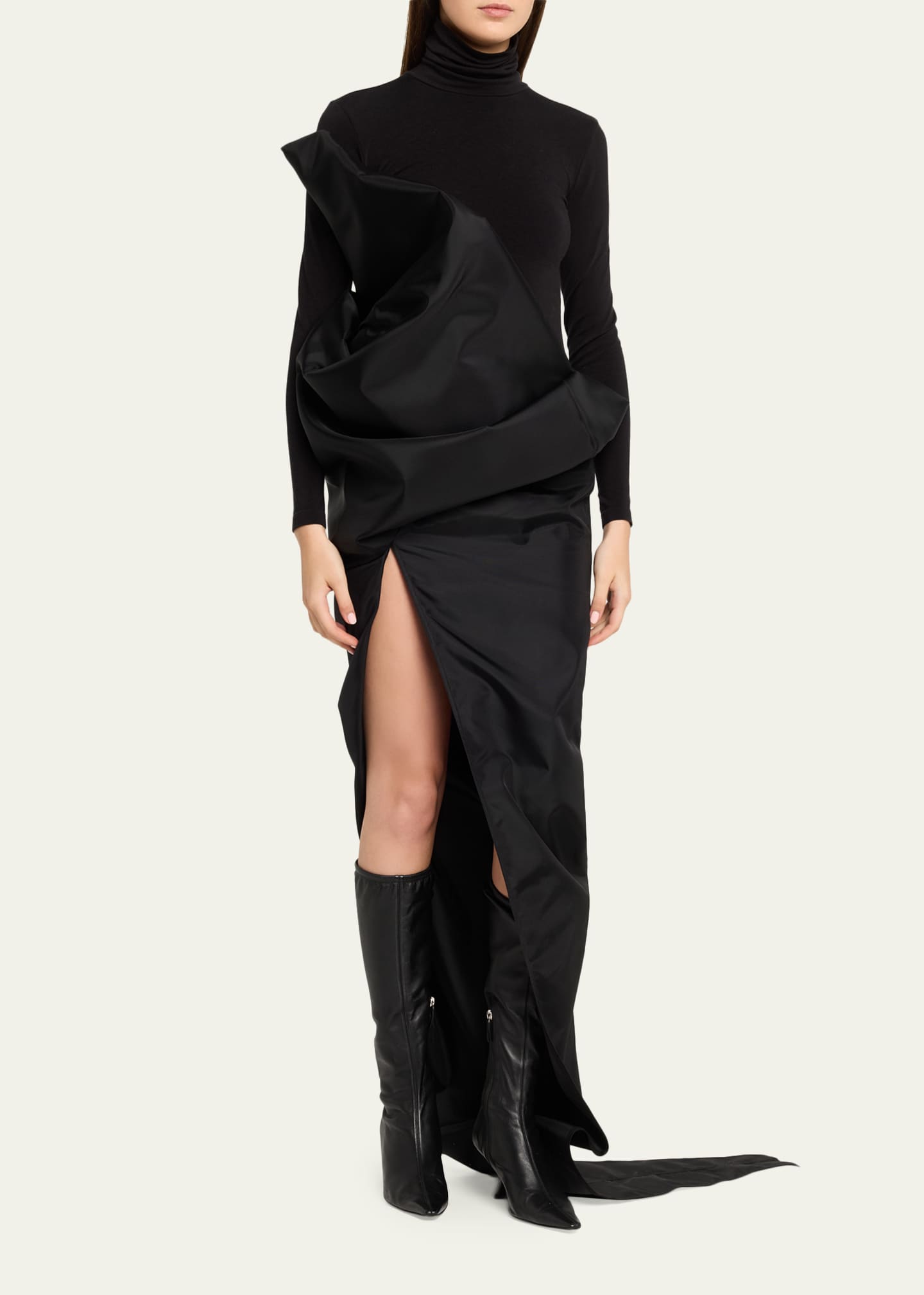 Rick Owens Temple Sculptural Draped Slit Skirt - Bergdorf Goodman