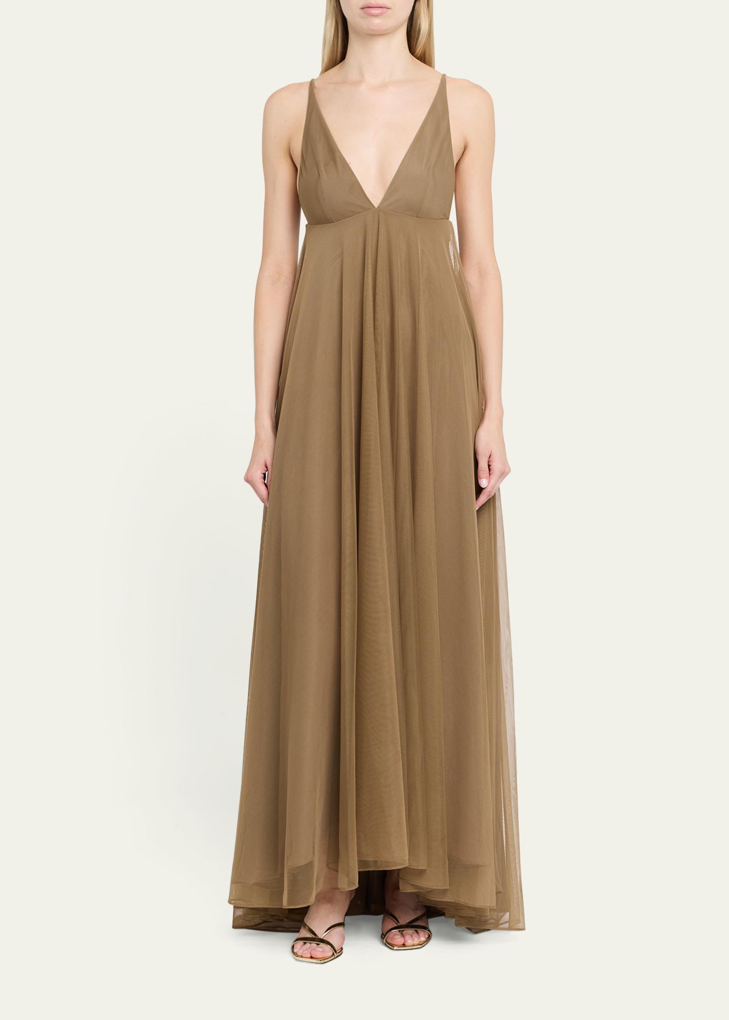 Ronny Kobo Chrissina Plunging Tulle Gown - Bergdorf Goodman