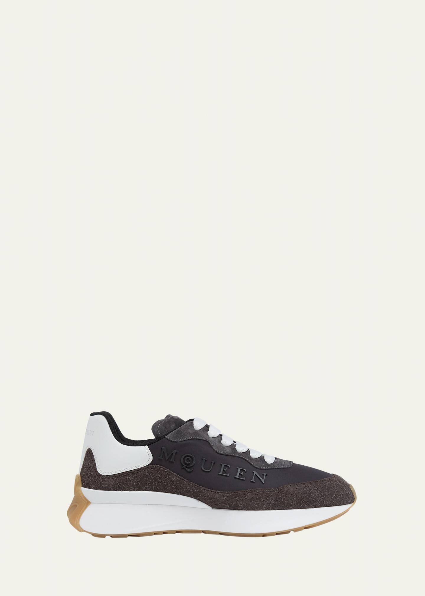 McQueen Men's Sprint Suede & Leather Runner Sneakers - Bergdorf Goodman