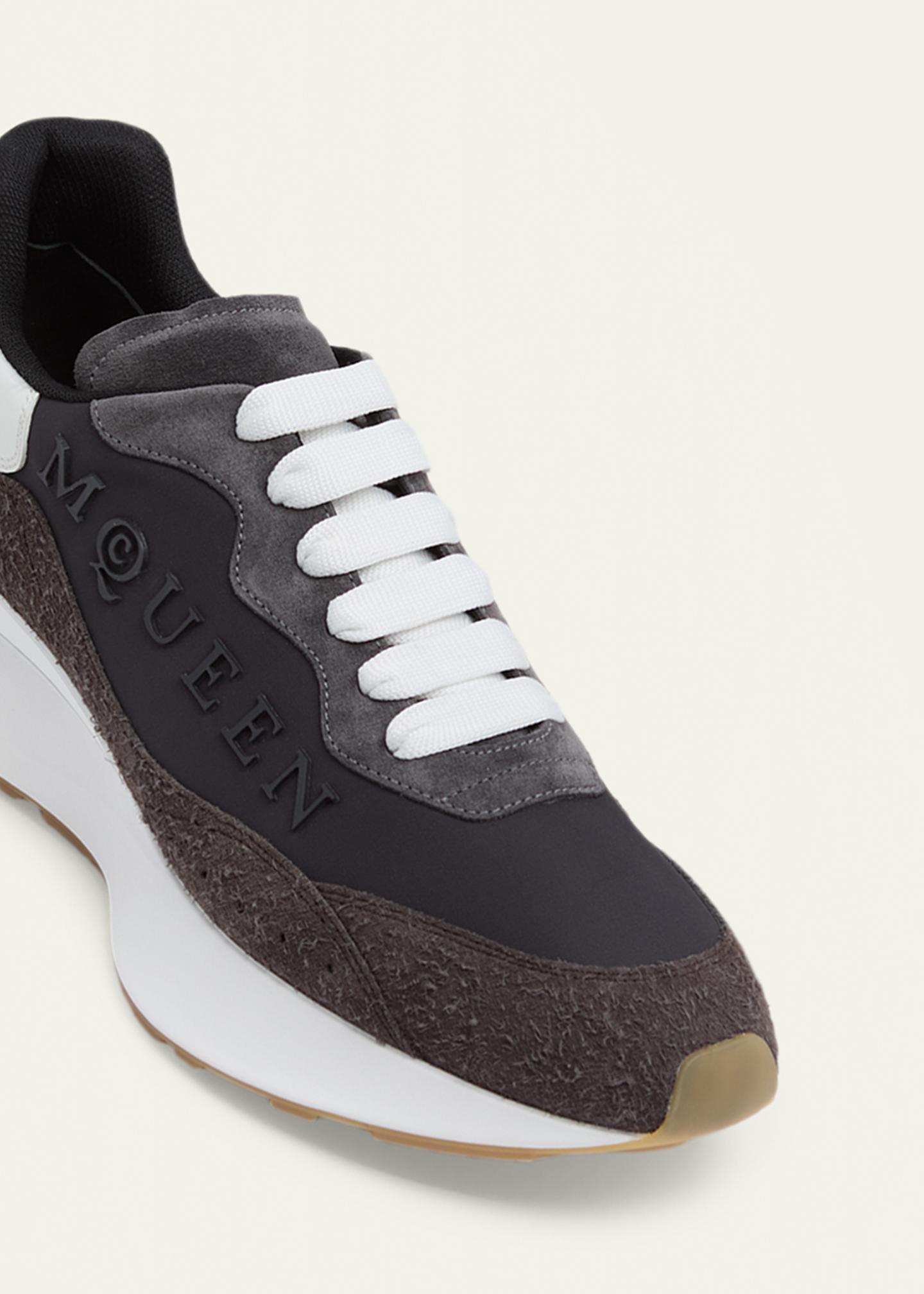 McQueen Men's Sprint Suede & Leather Runner Sneakers - Bergdorf Goodman