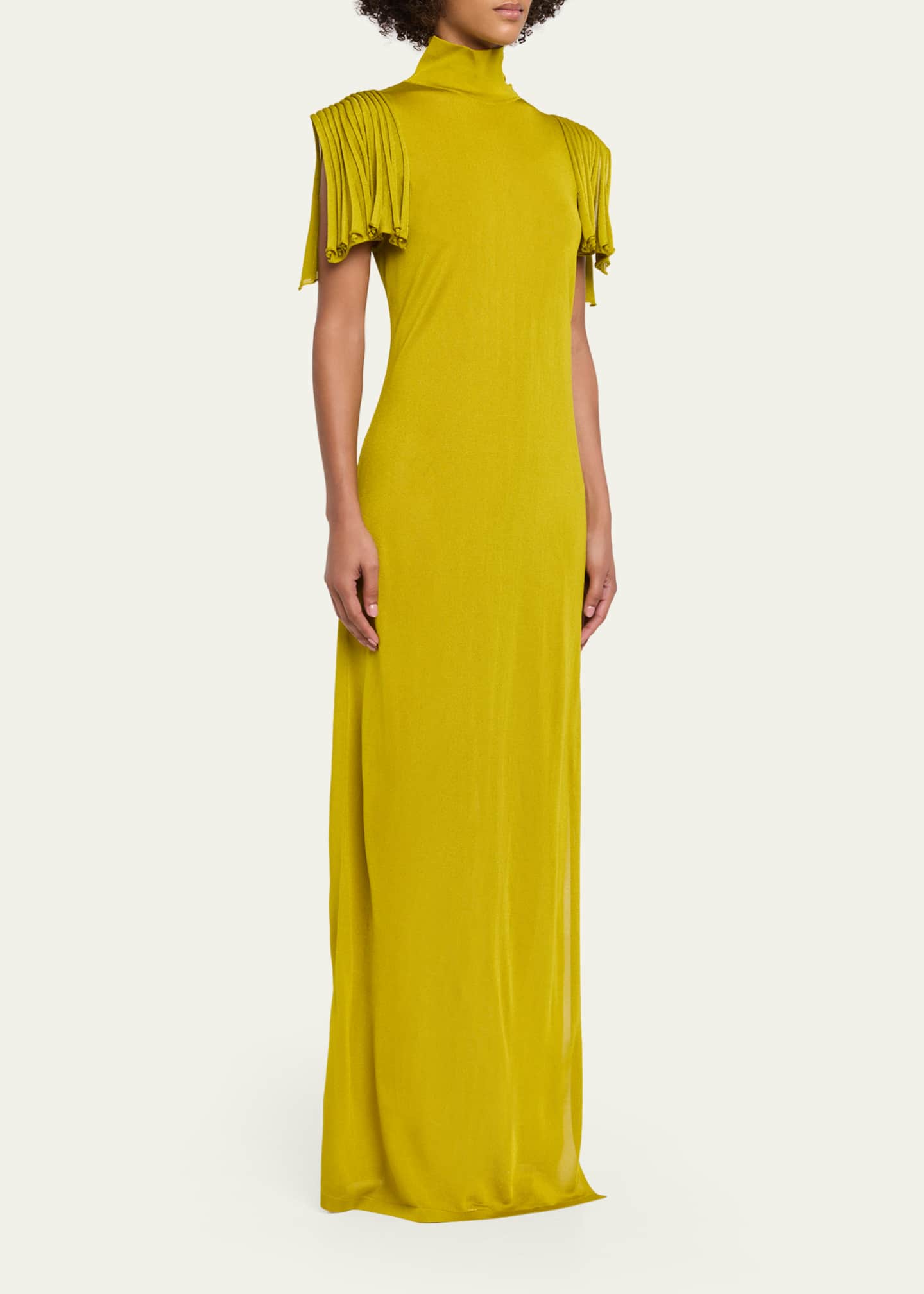 alaia maxi dress mesh lower skirt Vestido Maxi Alaia Draped Halter