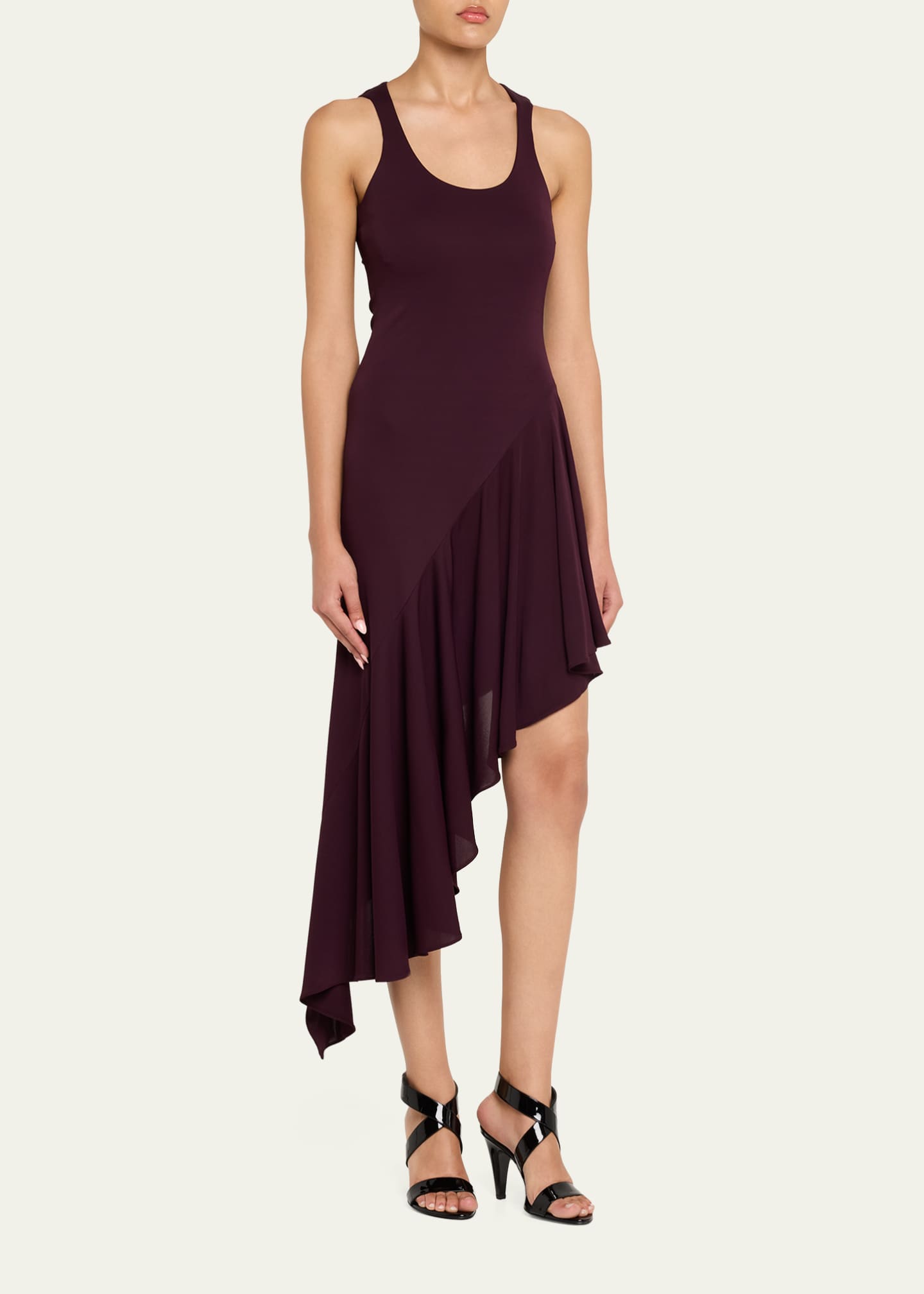 jersey sleeveless midi dress Akris punto Dot Cut-Out Jersey Sleeveless Midi Dress