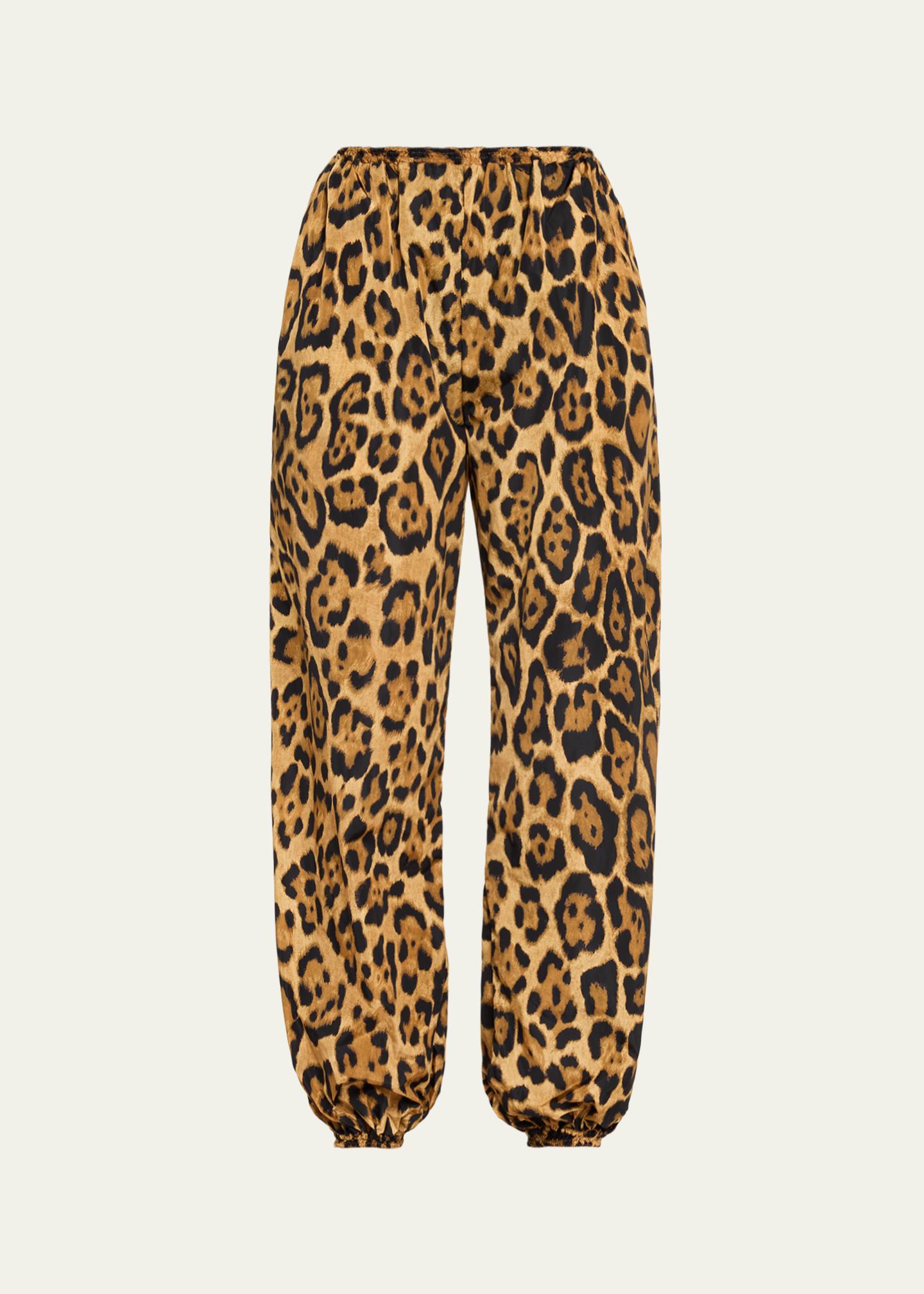 ALAÏA Leopard-Print Nylon Balloon Pants - Bergdorf Goodman