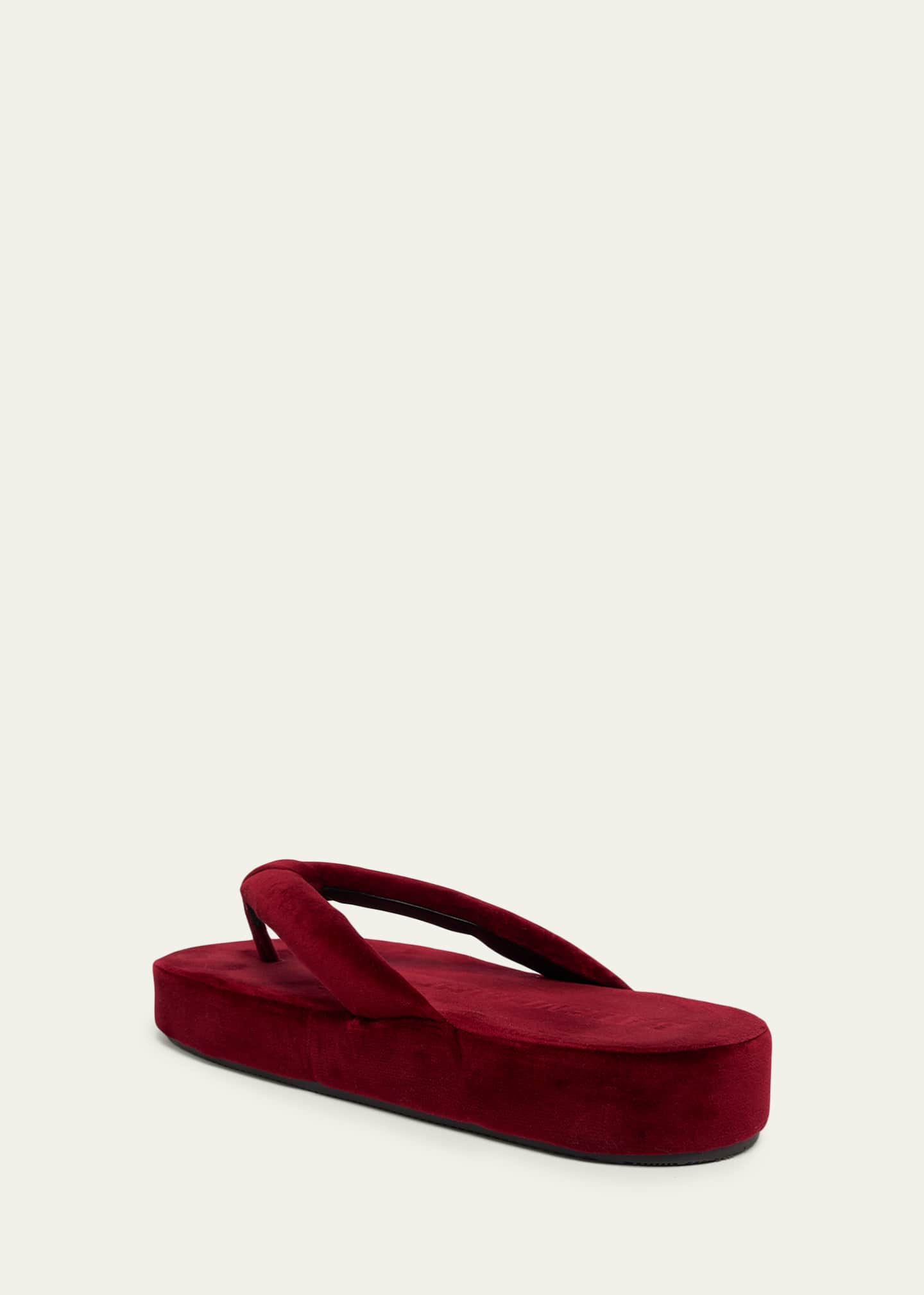 Balenciaga Jet Lag Stretch Velvet Platform Thong Sandals