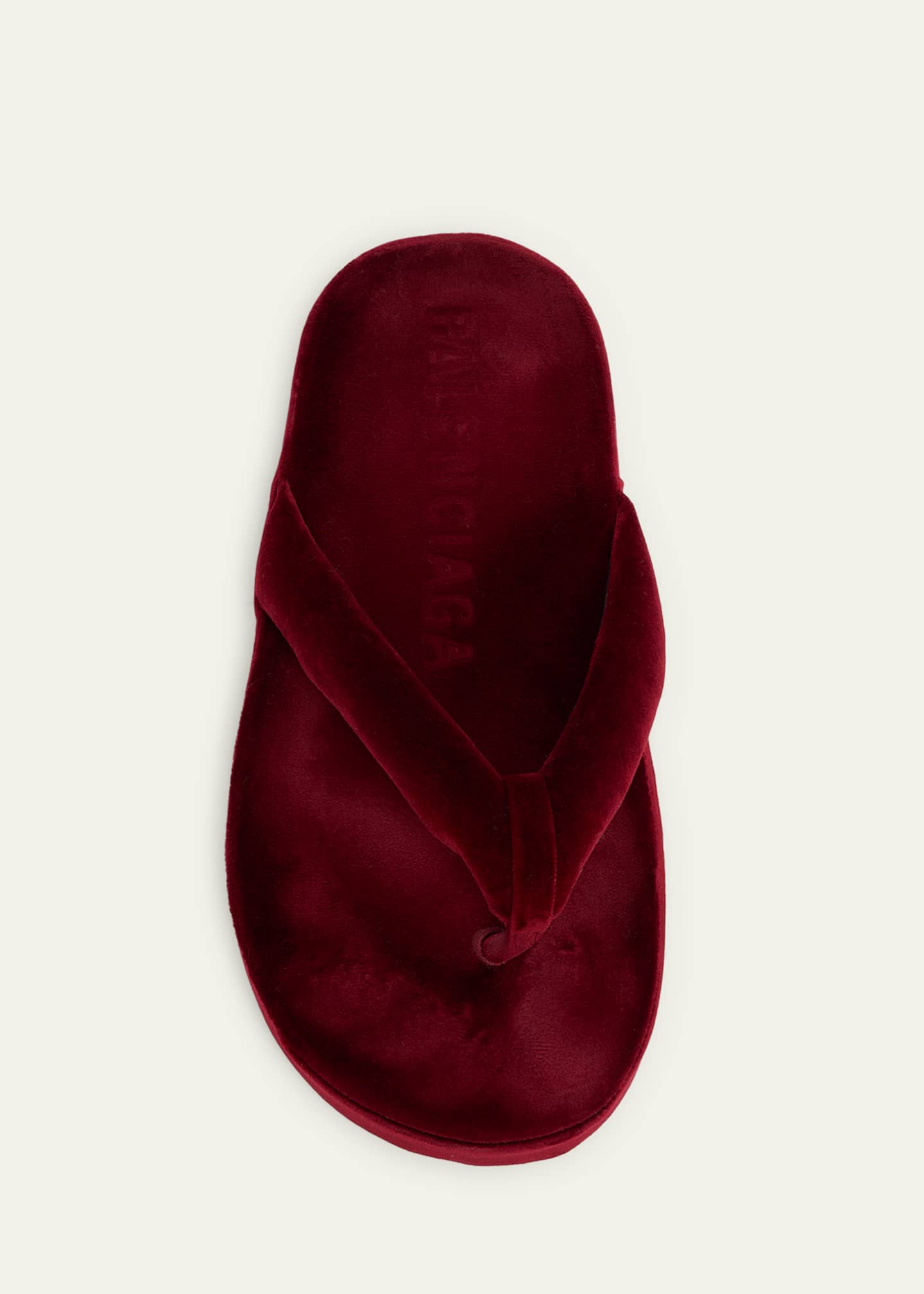 Balenciaga Jet Lag Stretch Velvet Platform Thong Sandals