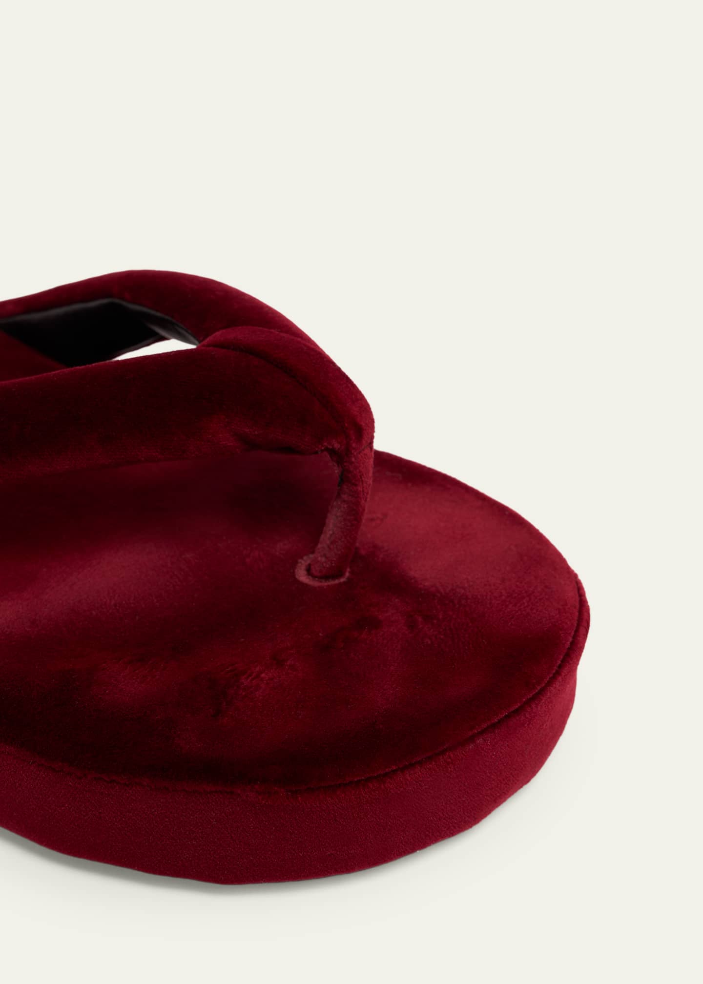 Balenciaga Jet Lag Stretch Velvet Platform Thong Sandals