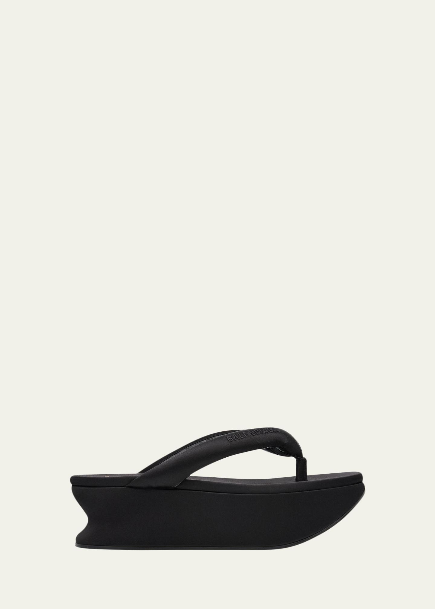 Balenciaga 90mm Gaeta Satin Platform Thong Sandals - Bergdorf Goodman