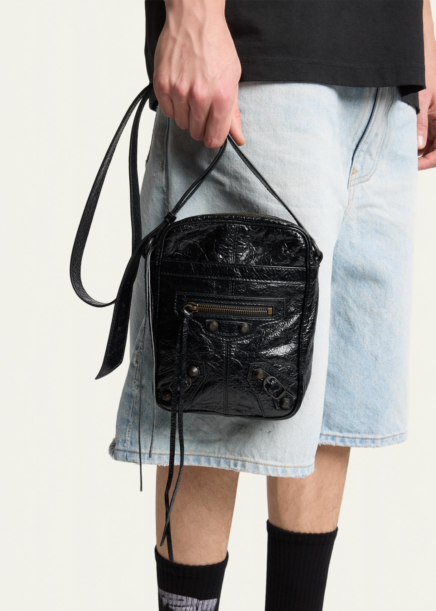 Balenciaga Men's Le City Leather Crossbody Bag - Bergdorf Goodman