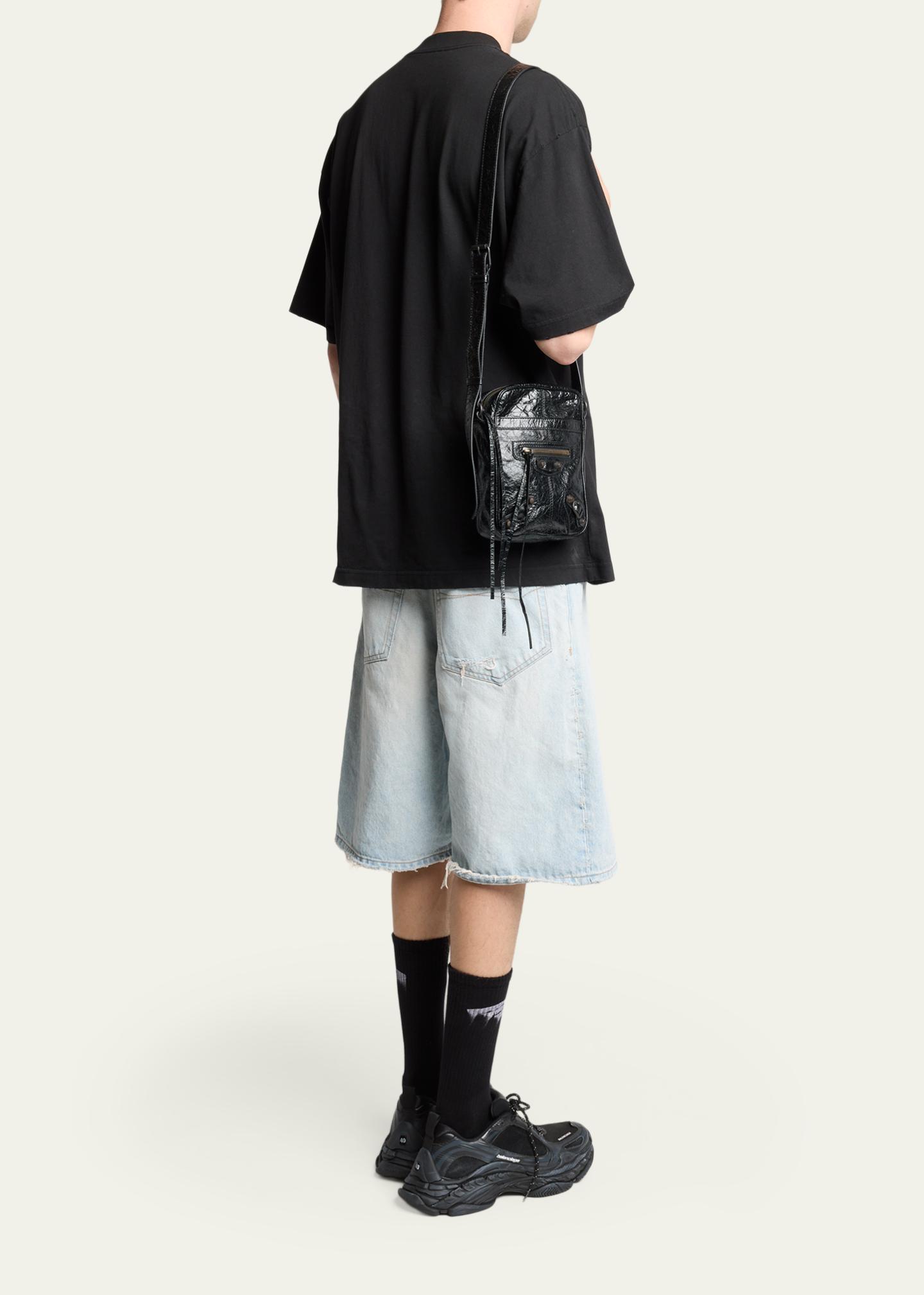 Balenciaga Men's Le City Leather Crossbody Bag - Bergdorf Goodman